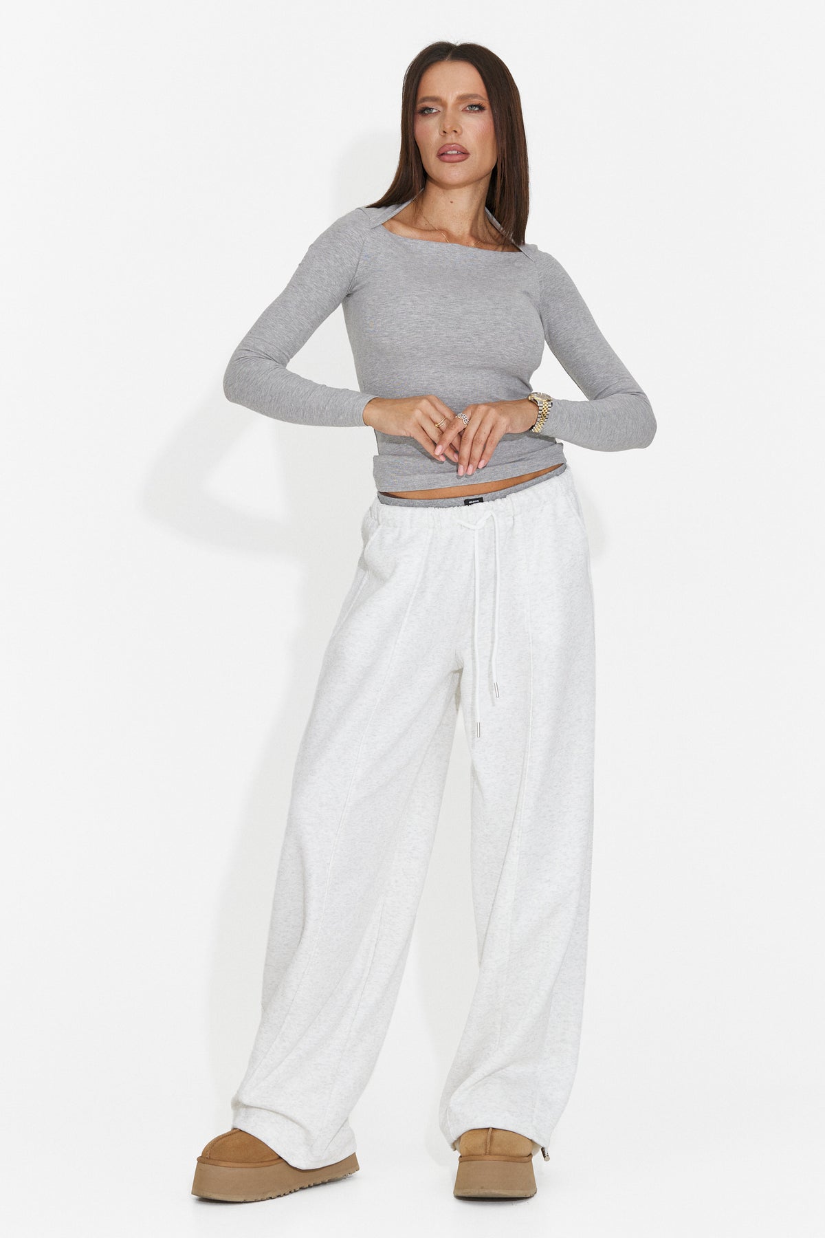 Bluza casual gri Hyznira Bogas