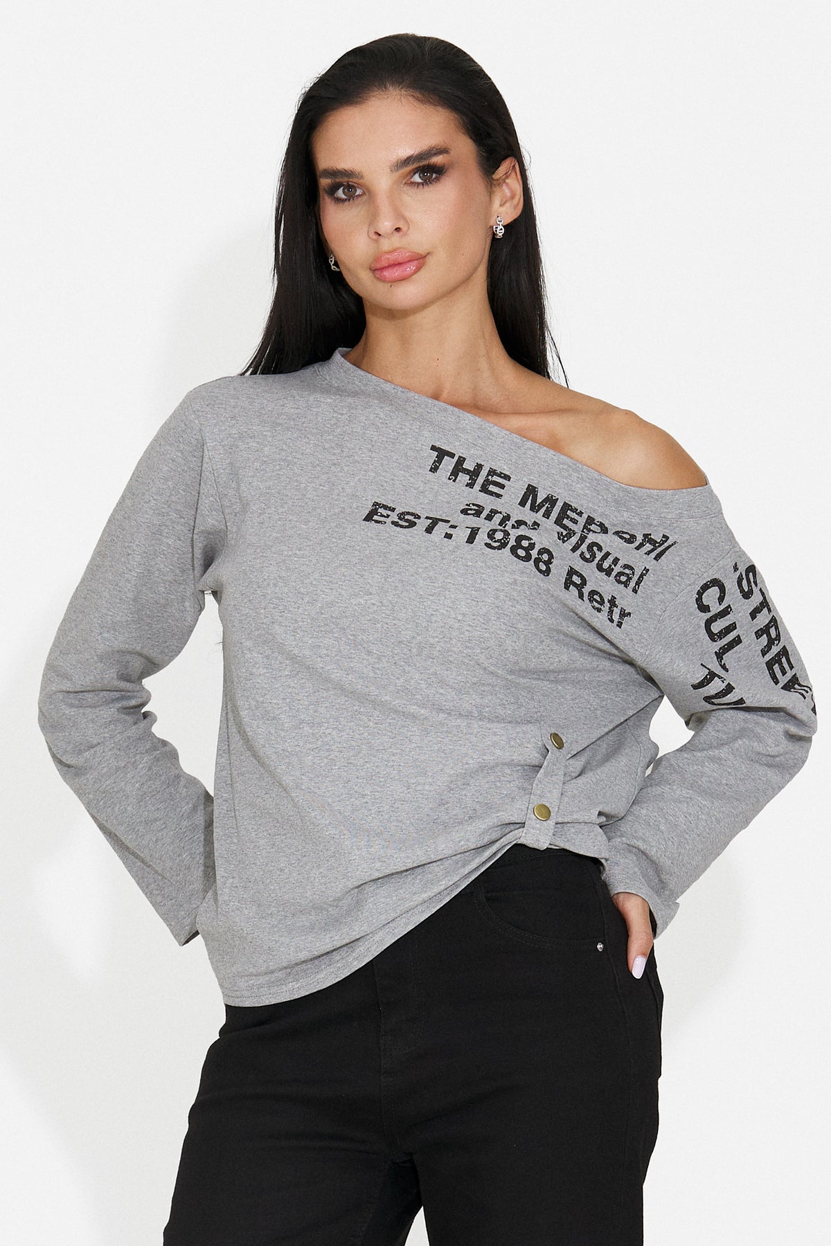 Bluza casual gri Scasivoalia Bogas