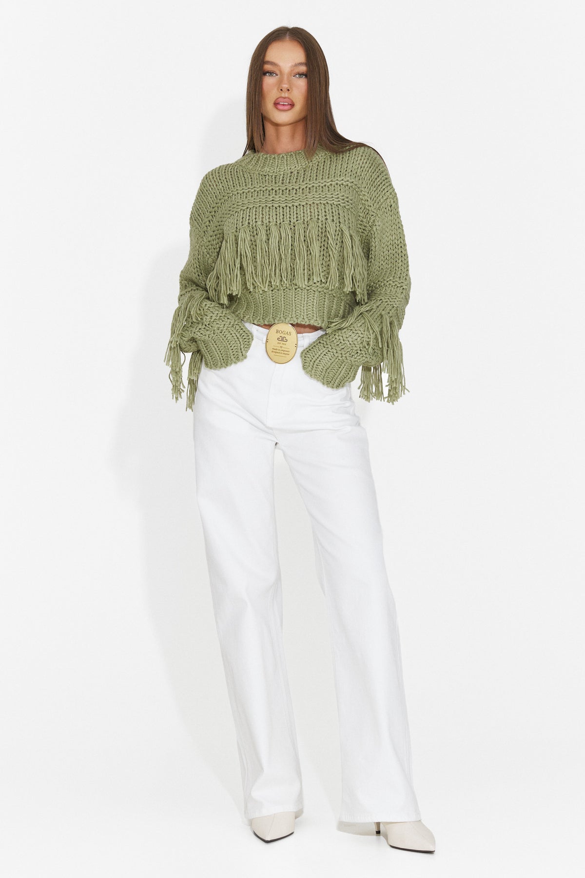 Bluza casual kaki Doleavia Bogas