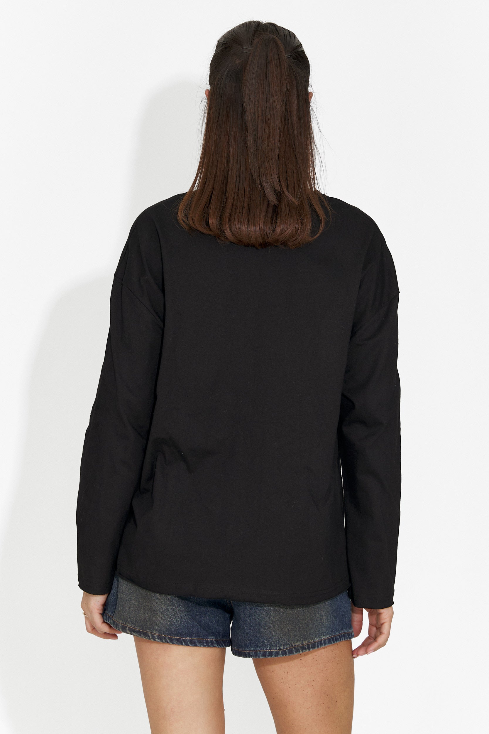 Дамска ежедневна черна блуза Chandana Bogas