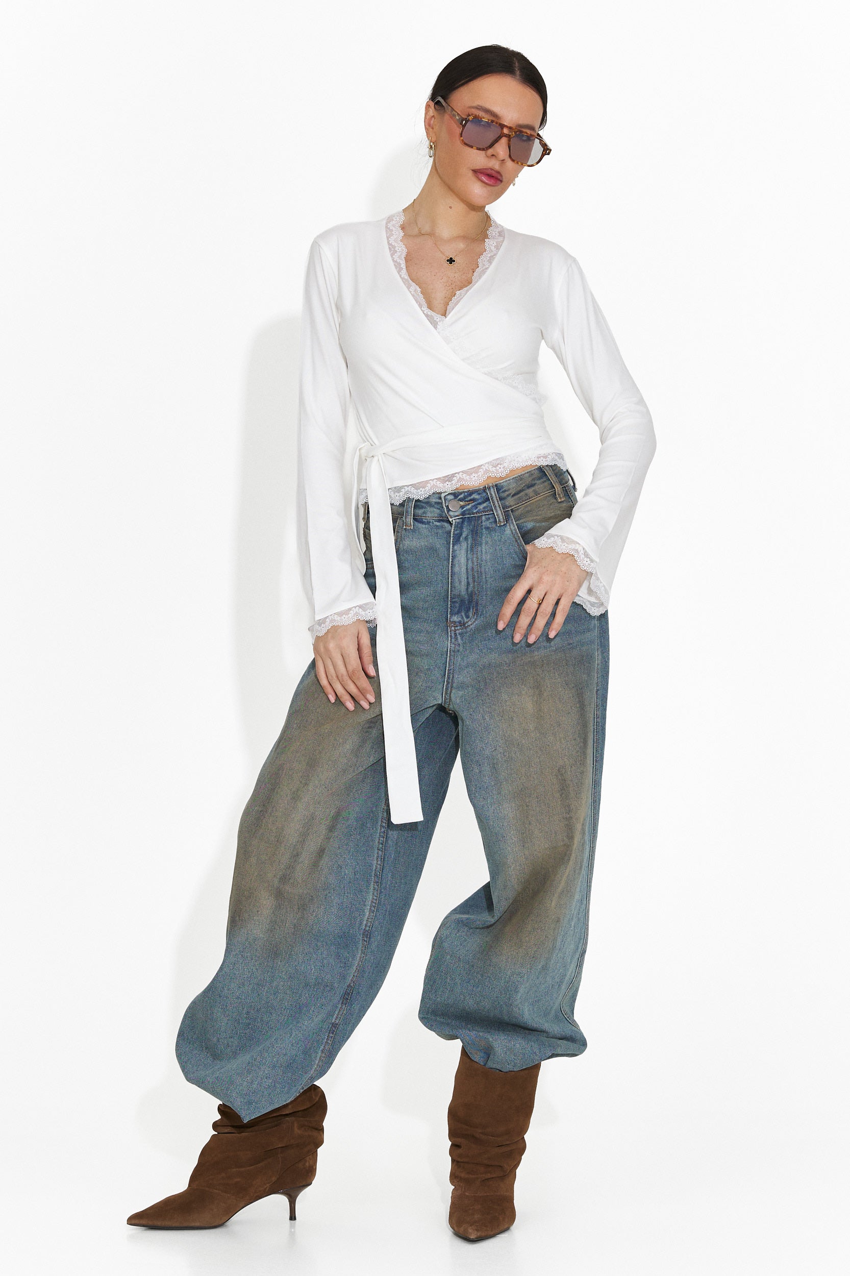 Дамска ежедневна блуза в бяло Zaneta Bogas