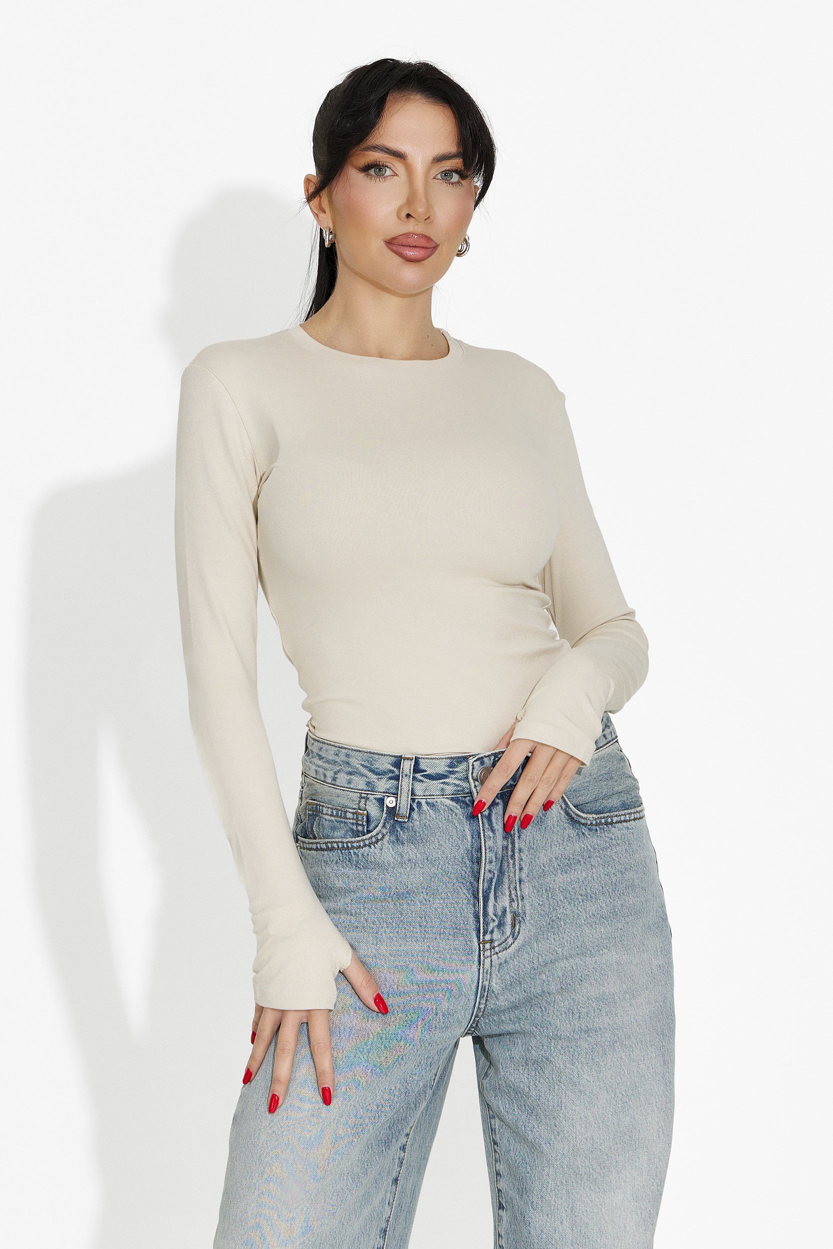 Дамска ежедневна блуза бежова Kisena bogas