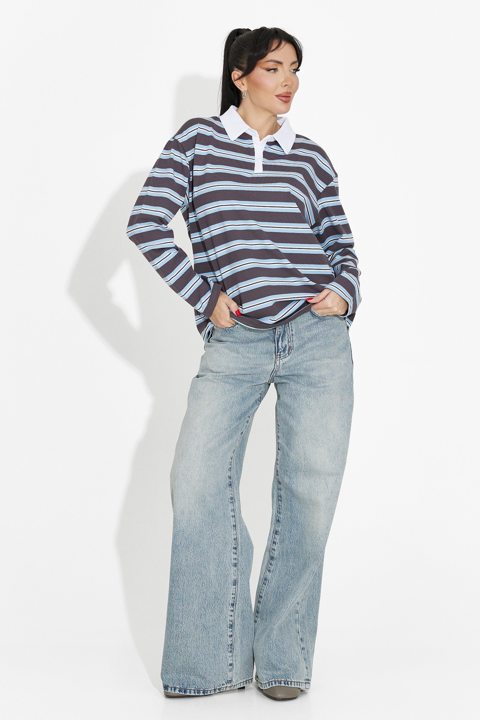 Дамска блуза ежедневна светлосиня Paloma Bogas