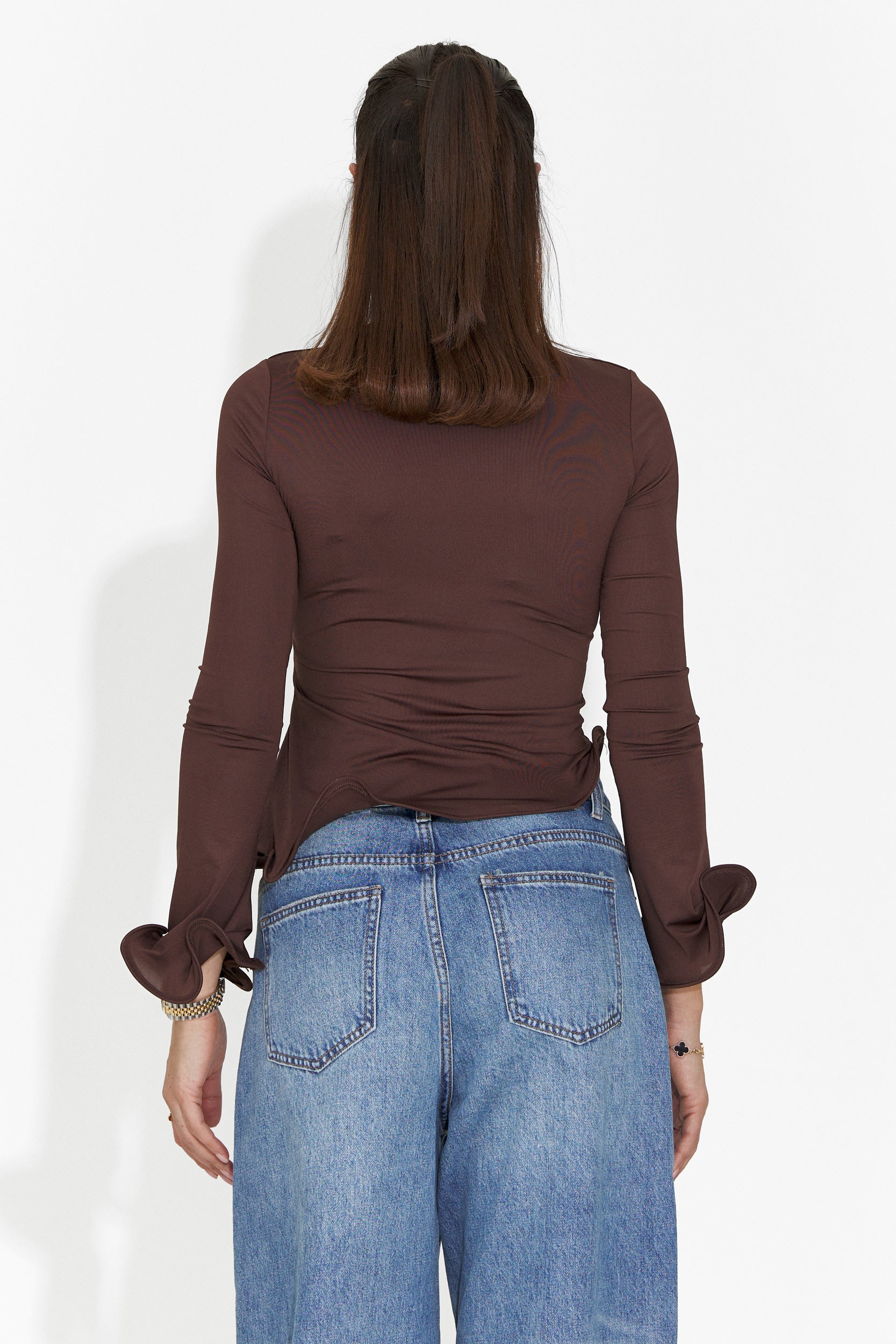 Дамска ежедневна блуза кафява Enisea Bogas