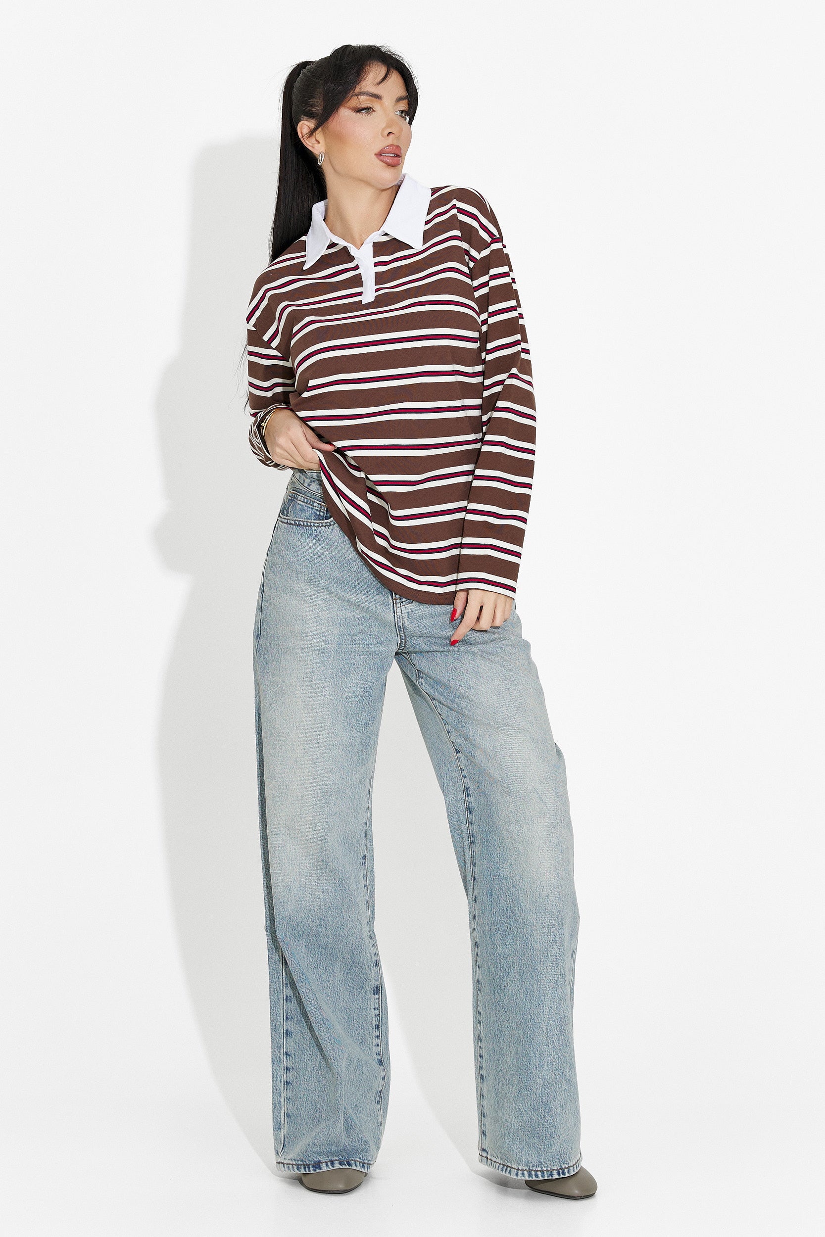 Кафява дамска ежедневна блуза Paloma Bogas