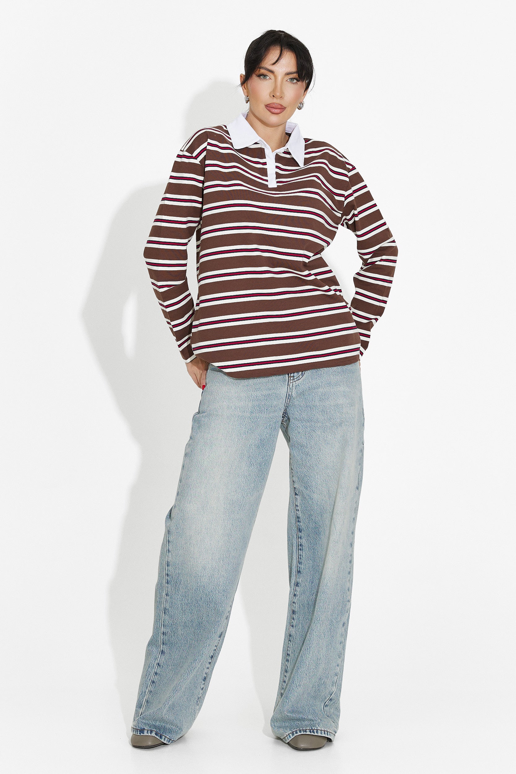 Кафява дамска ежедневна блуза Paloma Bogas