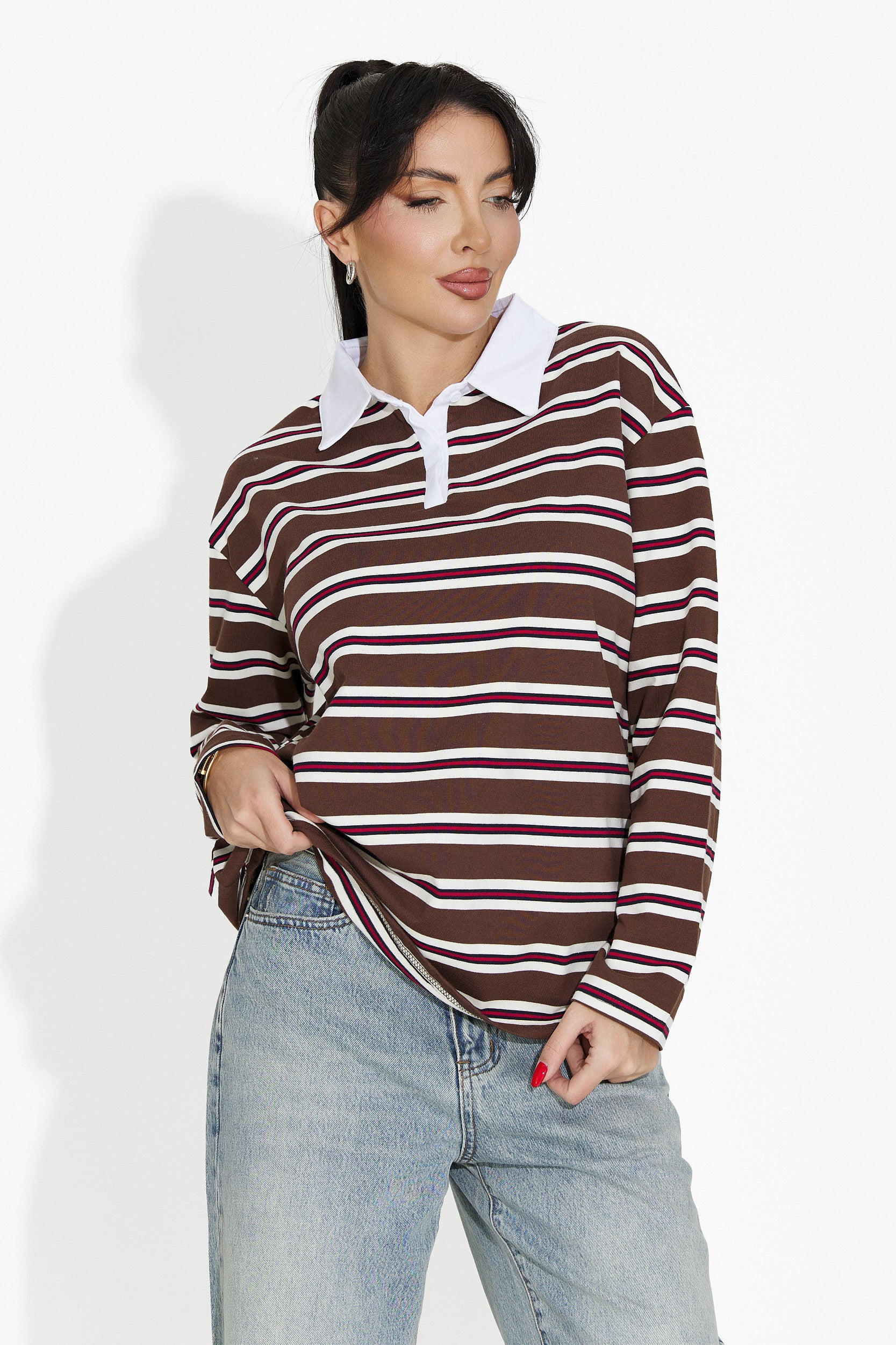 Кафява дамска ежедневна блуза Paloma Bogas