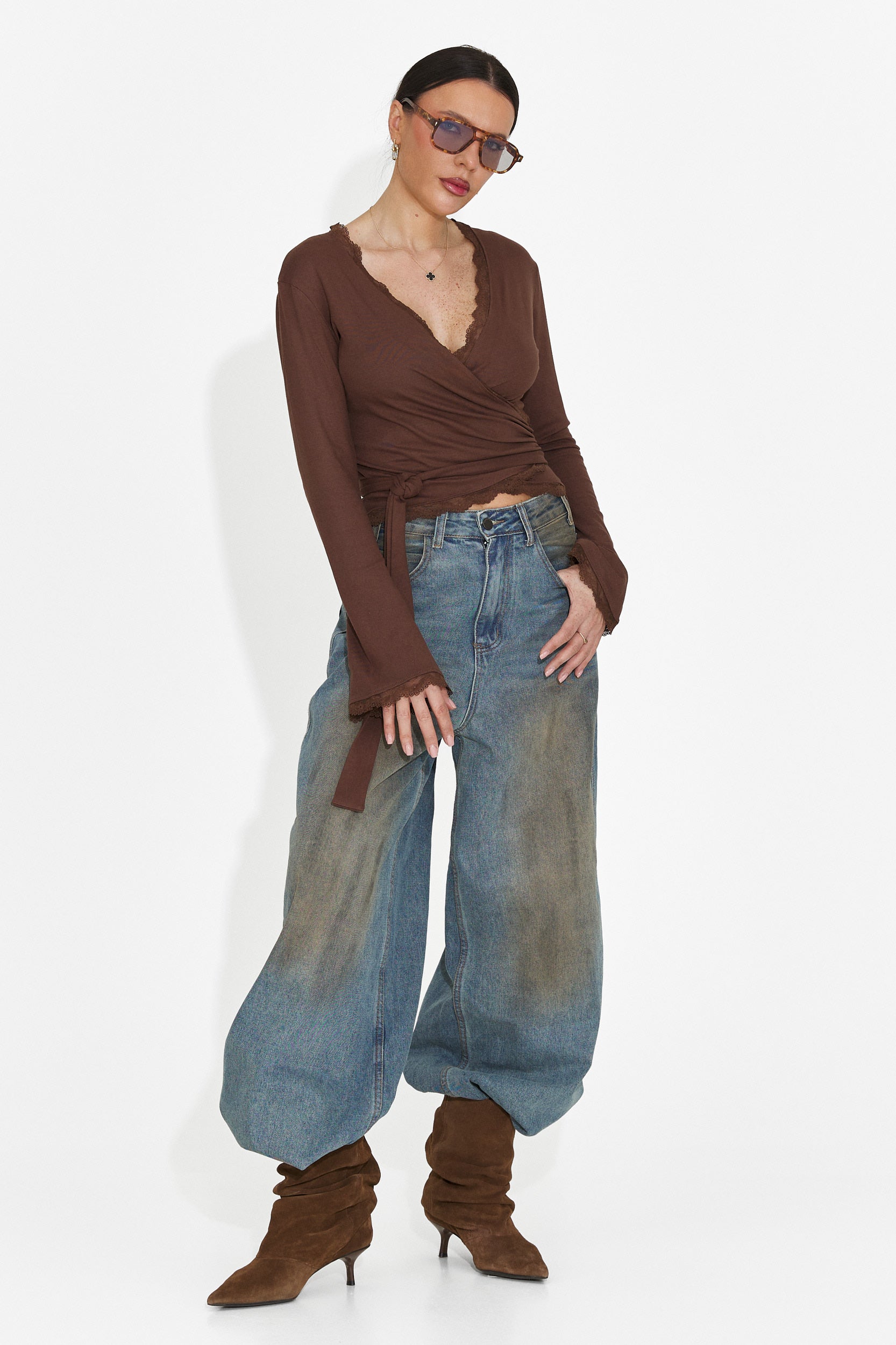 Дамска ежедневна блуза кафява Zaneta Bogas