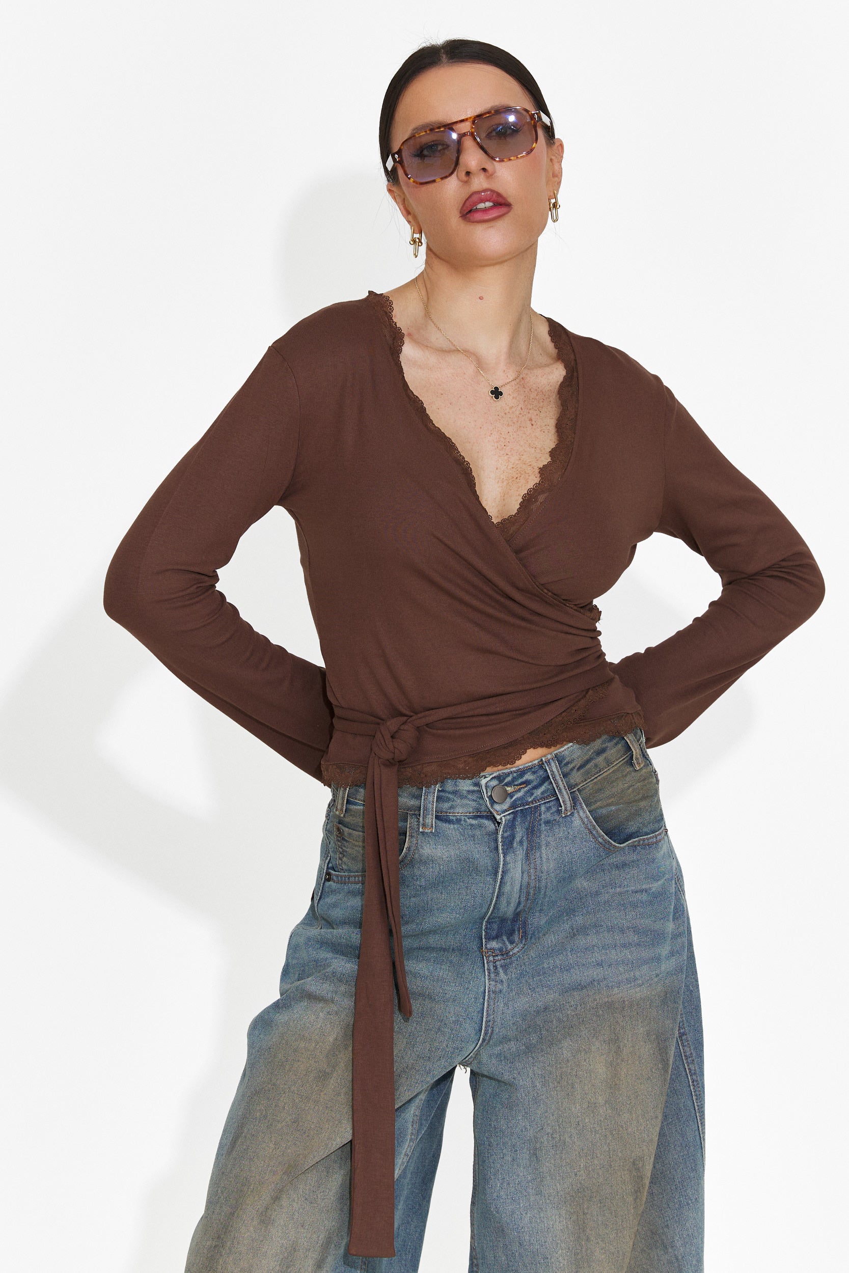 Дамска ежедневна блуза кафява Zaneta Bogas