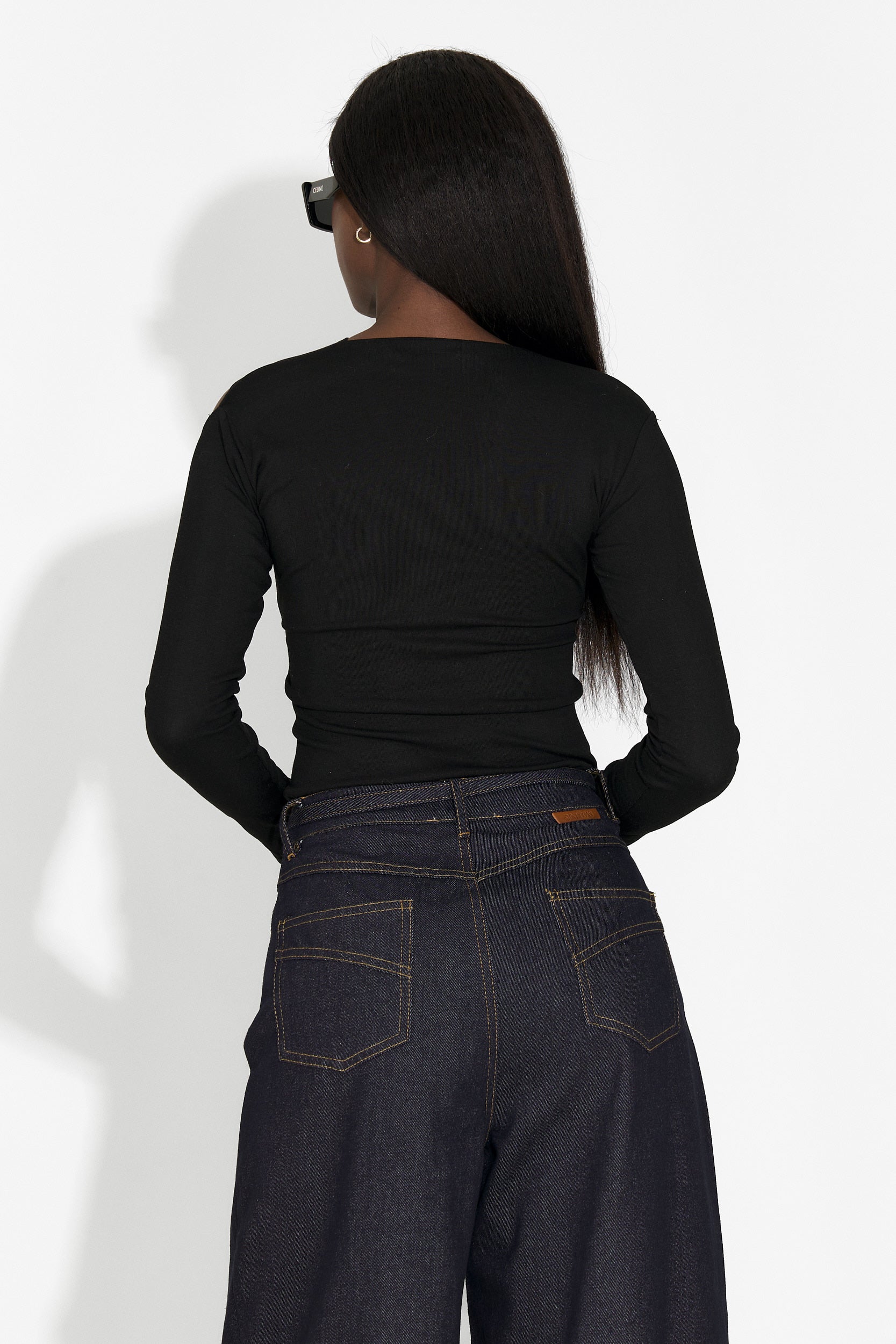 Черна дамска блуза Favira Bogas за ежедневно облекло