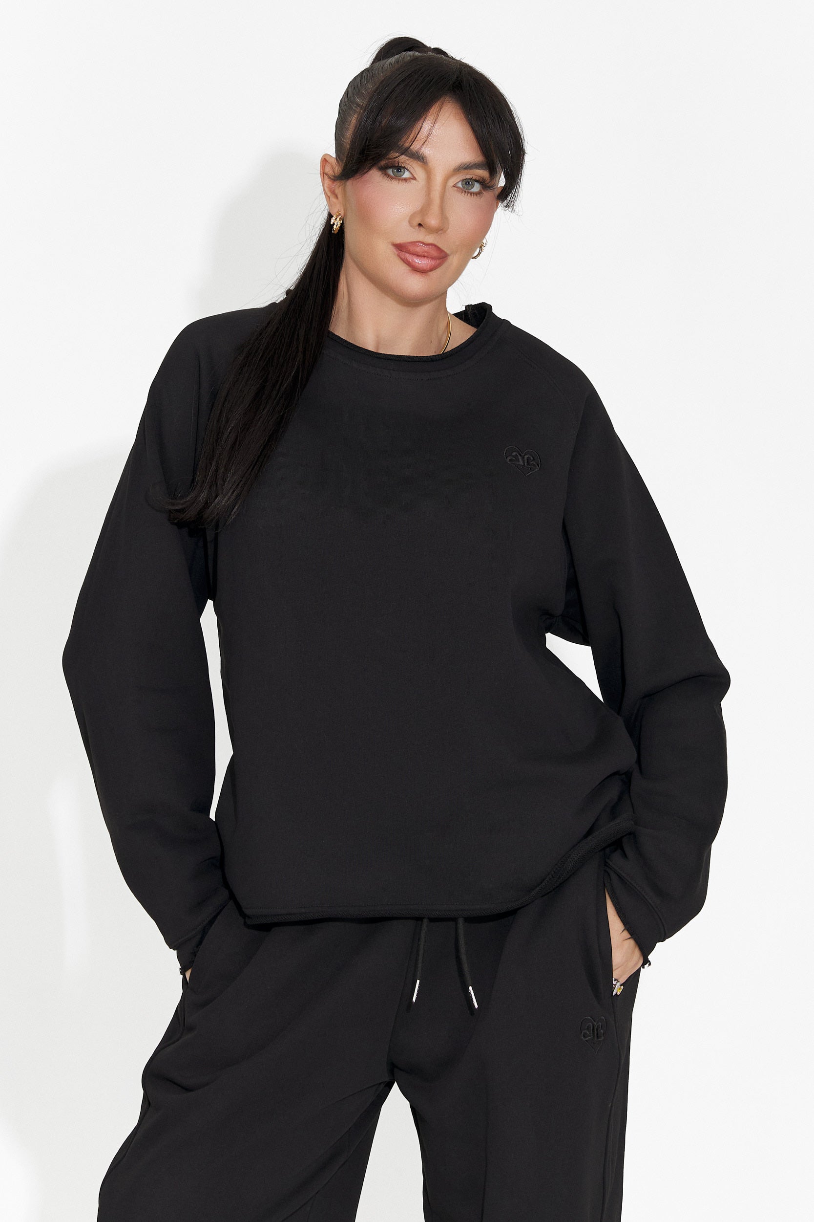 Дамска ежедневна черна блуза Kapia Bogas