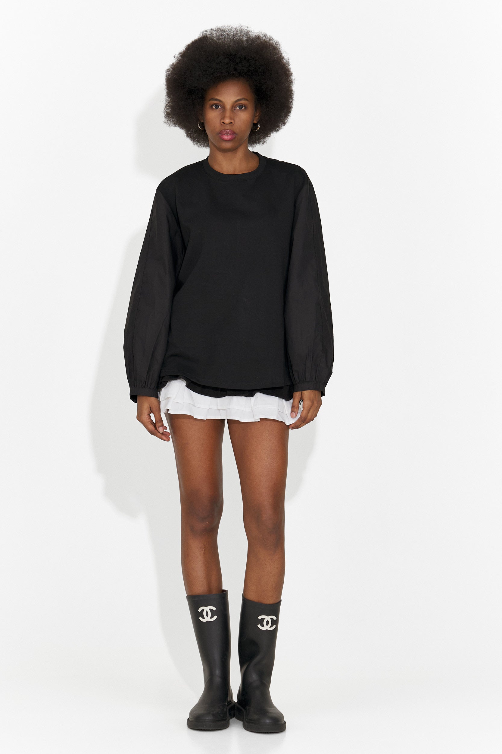 Кежуал блуза в черно за дами от Sheiva Bogas