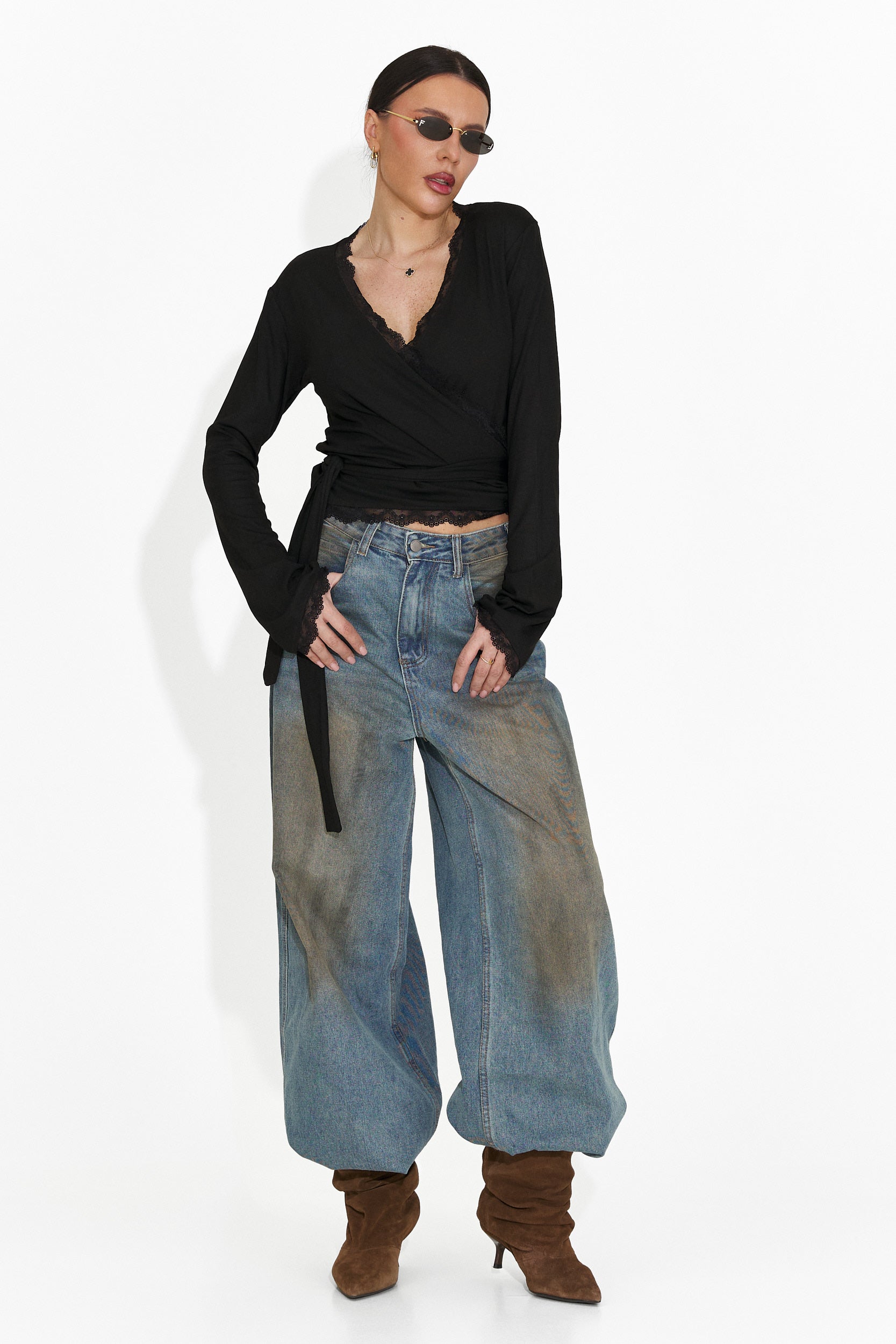 Дамска ежедневна черна блуза Zaneta Bogas