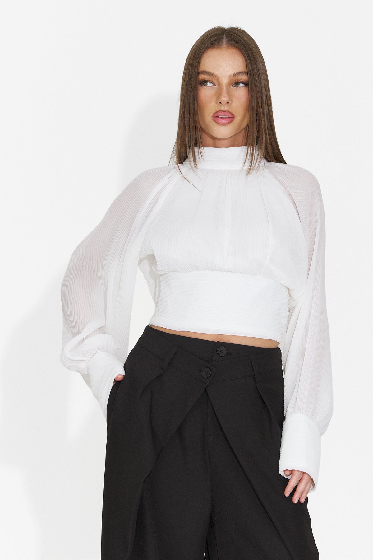 Bluza eleganta alba Zvauiza Bogas