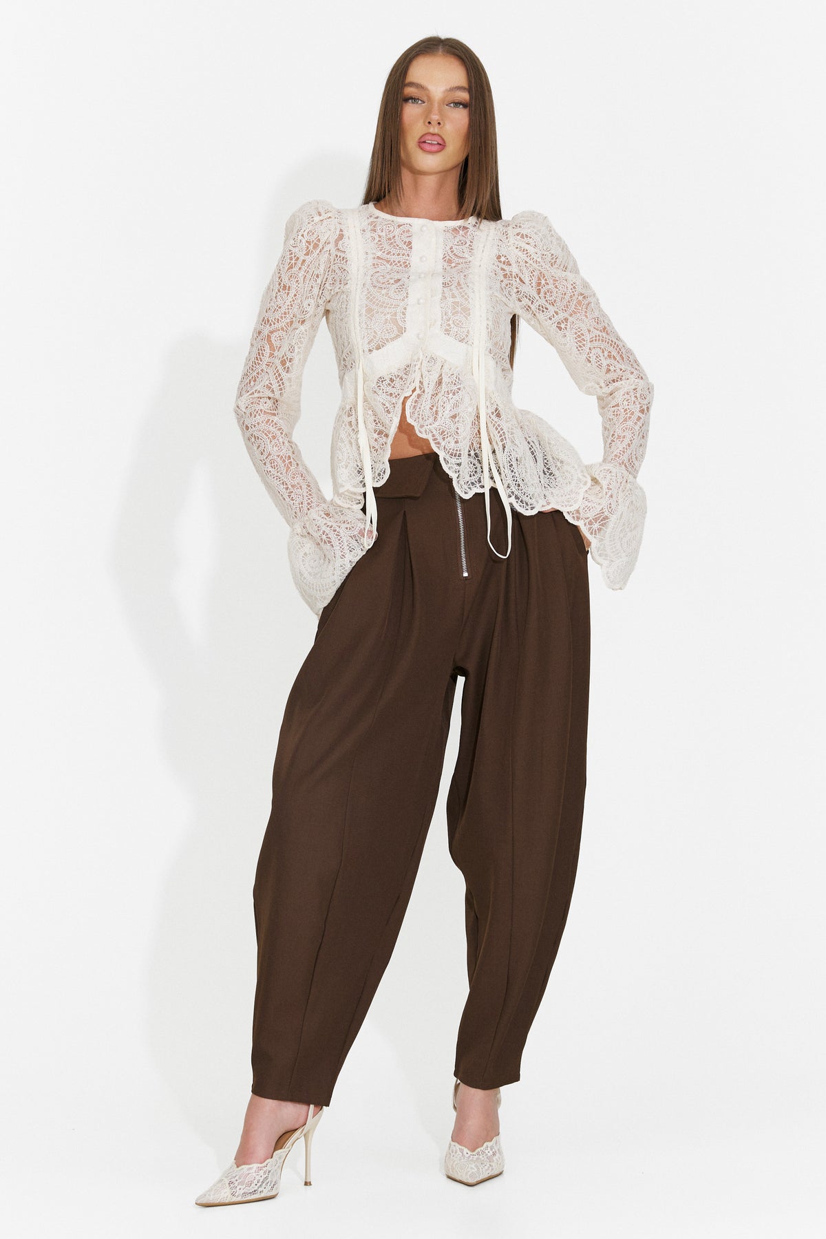 Bluza eleganta crem Pamniesia Bogas