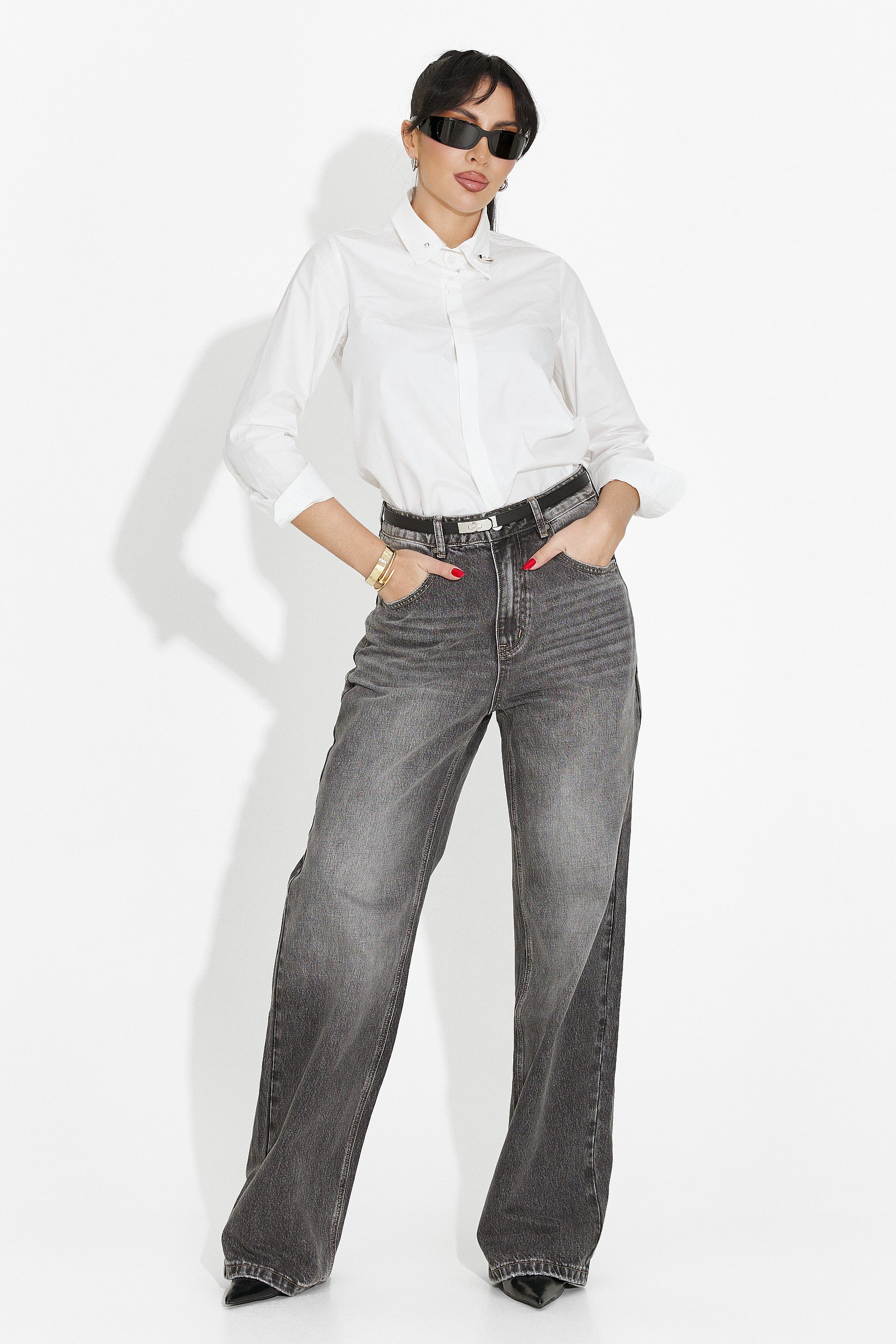 Бяла дамска ежедневна риза Rochele Bogas