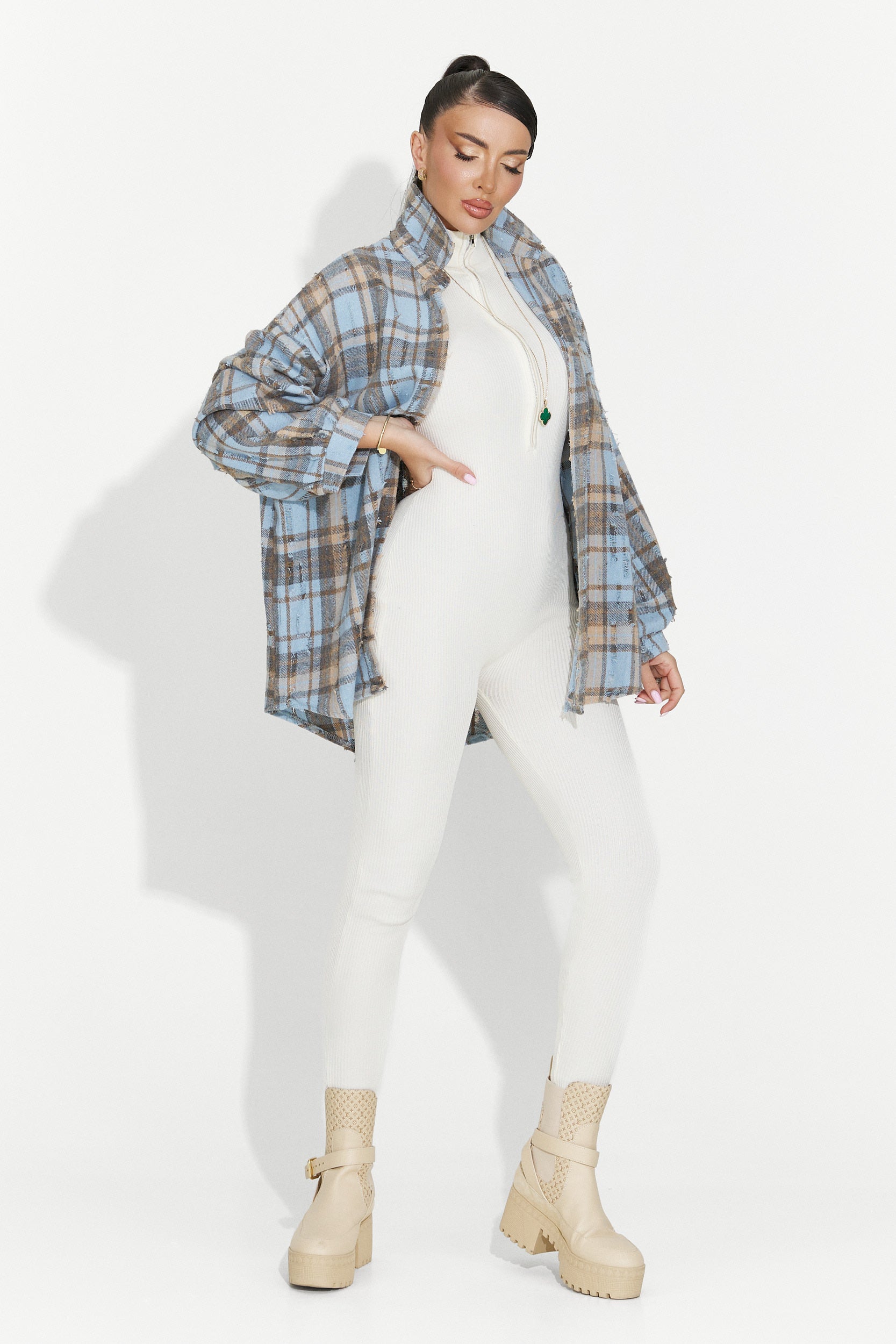 Дамска риза ежедневна синя Jasara Bogas