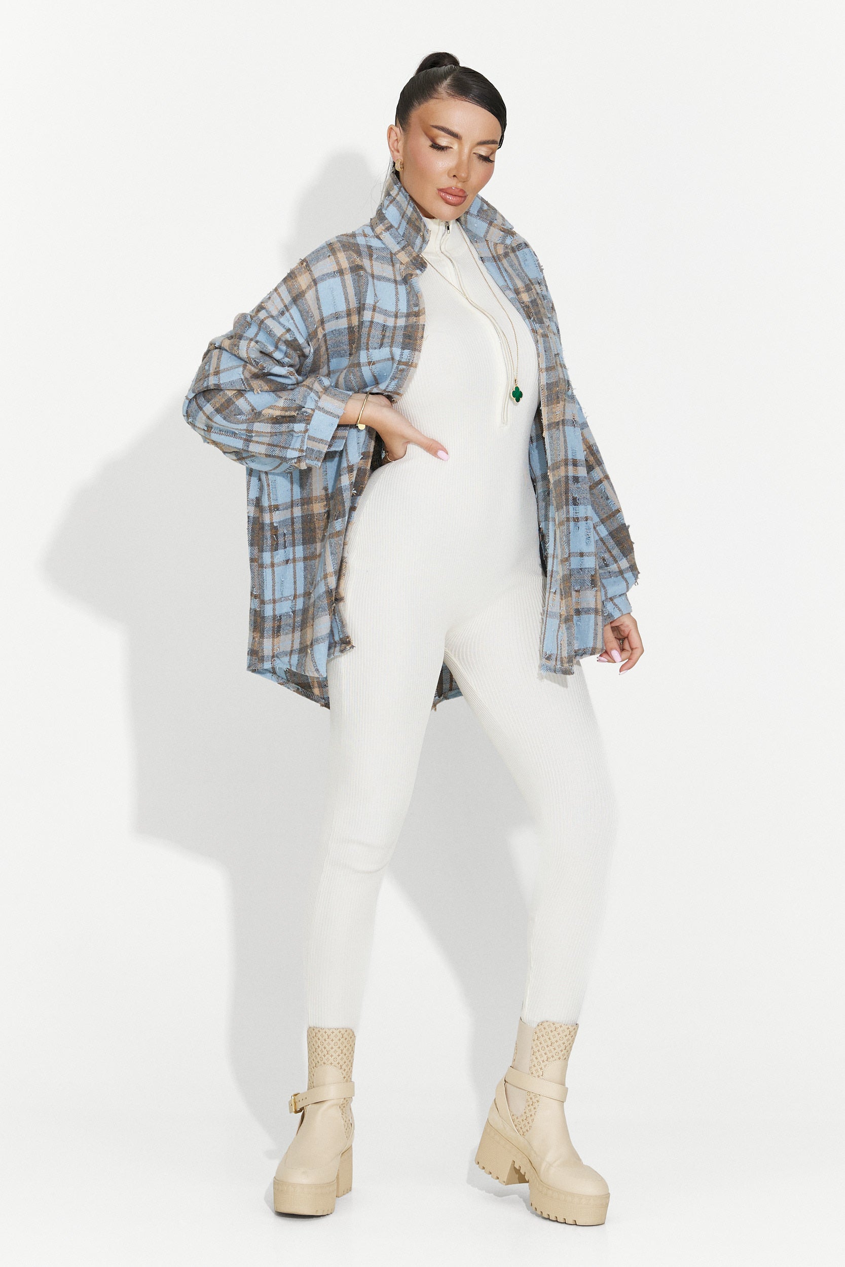 Дамска риза ежедневна синя Jasara Bogas