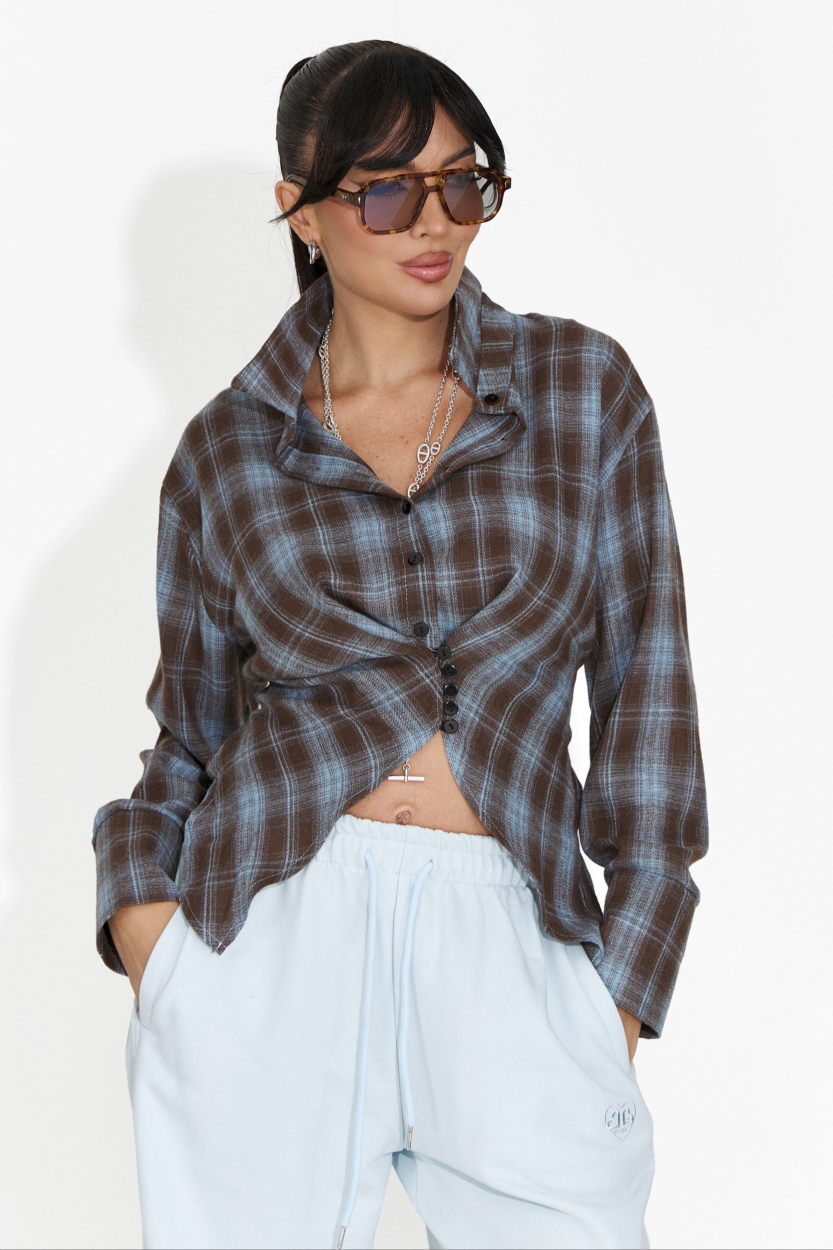 Дамска ежедневна риза светлосиня Laurina Bogas