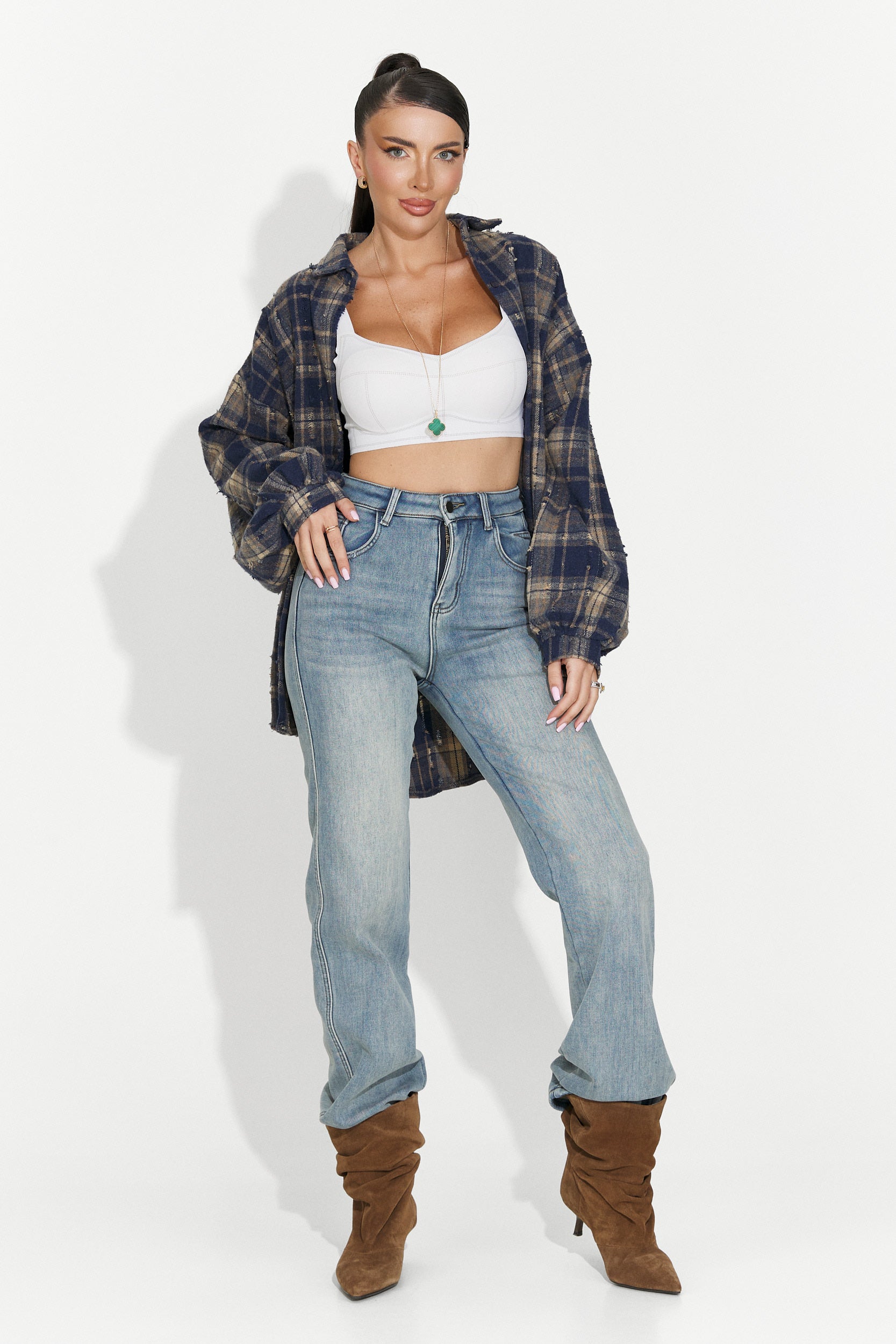 Дамска риза ежедневна тъмносиня Jasara Bogas