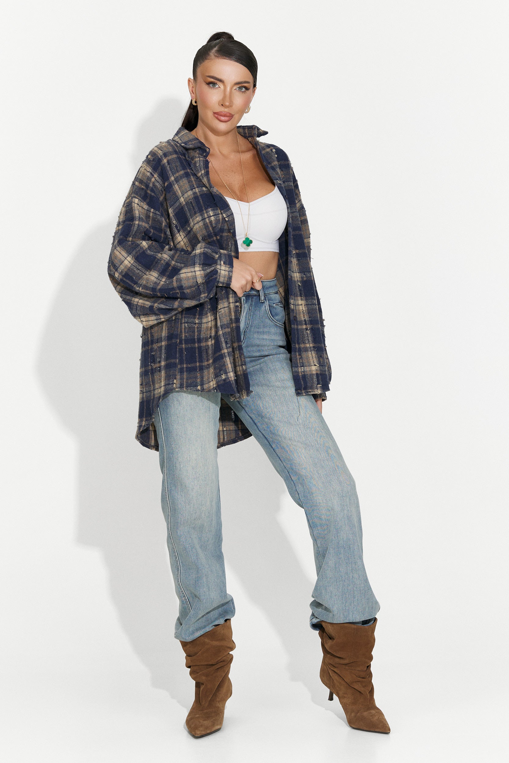 Дамска риза ежедневна тъмносиня Jasara Bogas