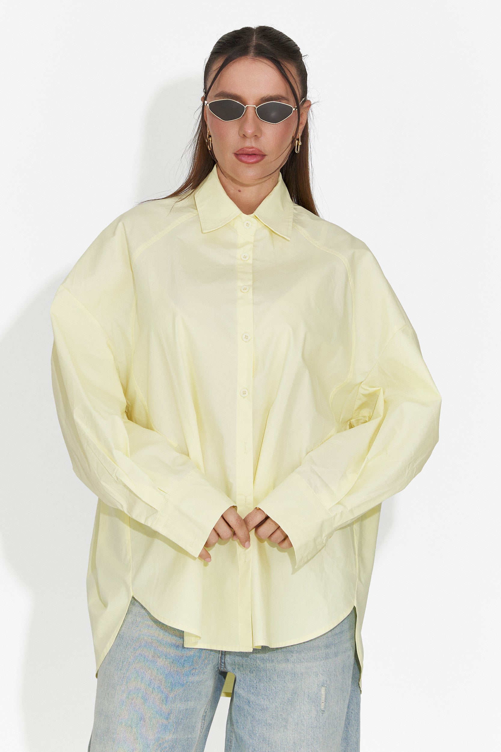 Жълта дамска ежедневна риза Abrienda Bogas