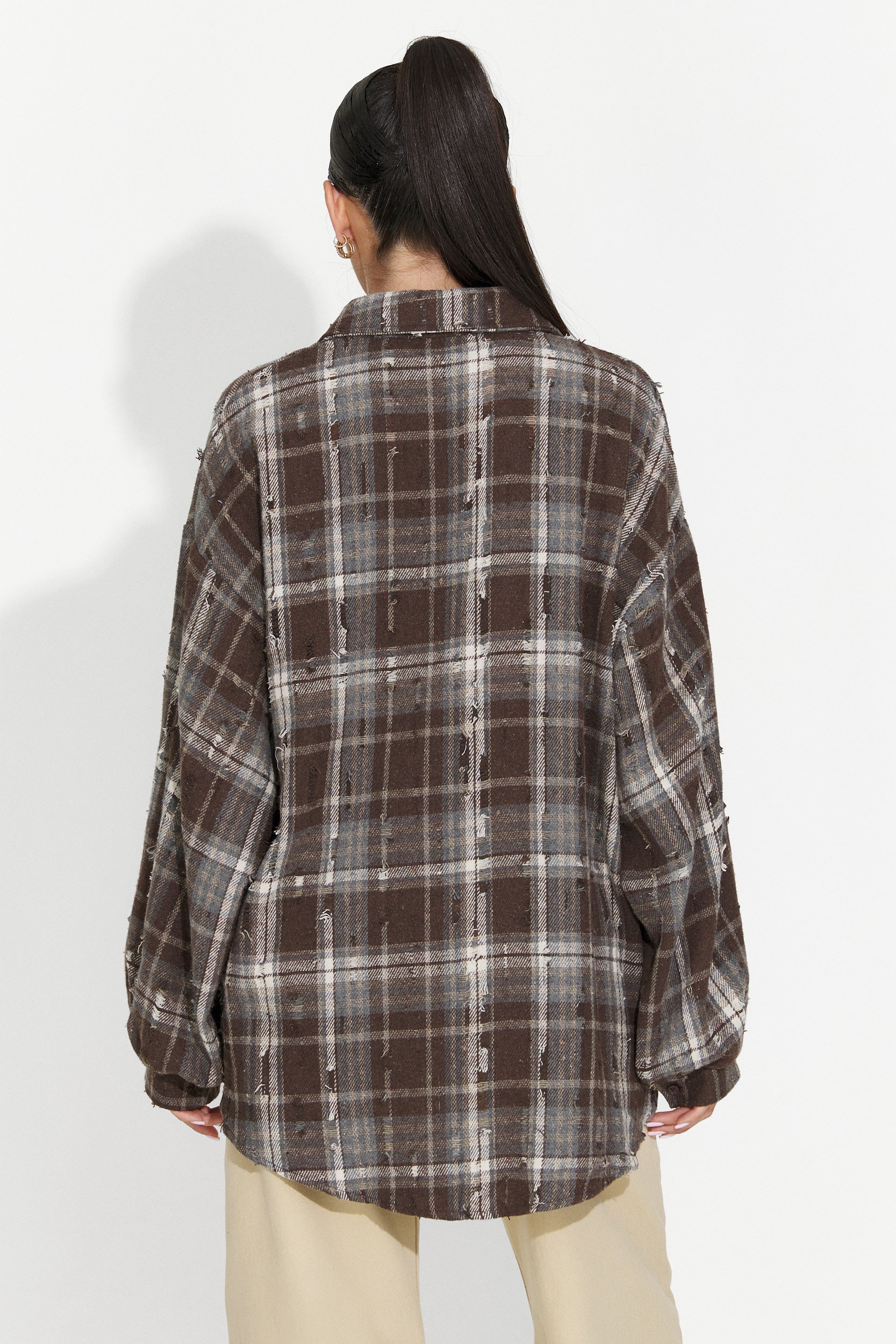 Дамска ежедневна риза кафява Jasara Bogas