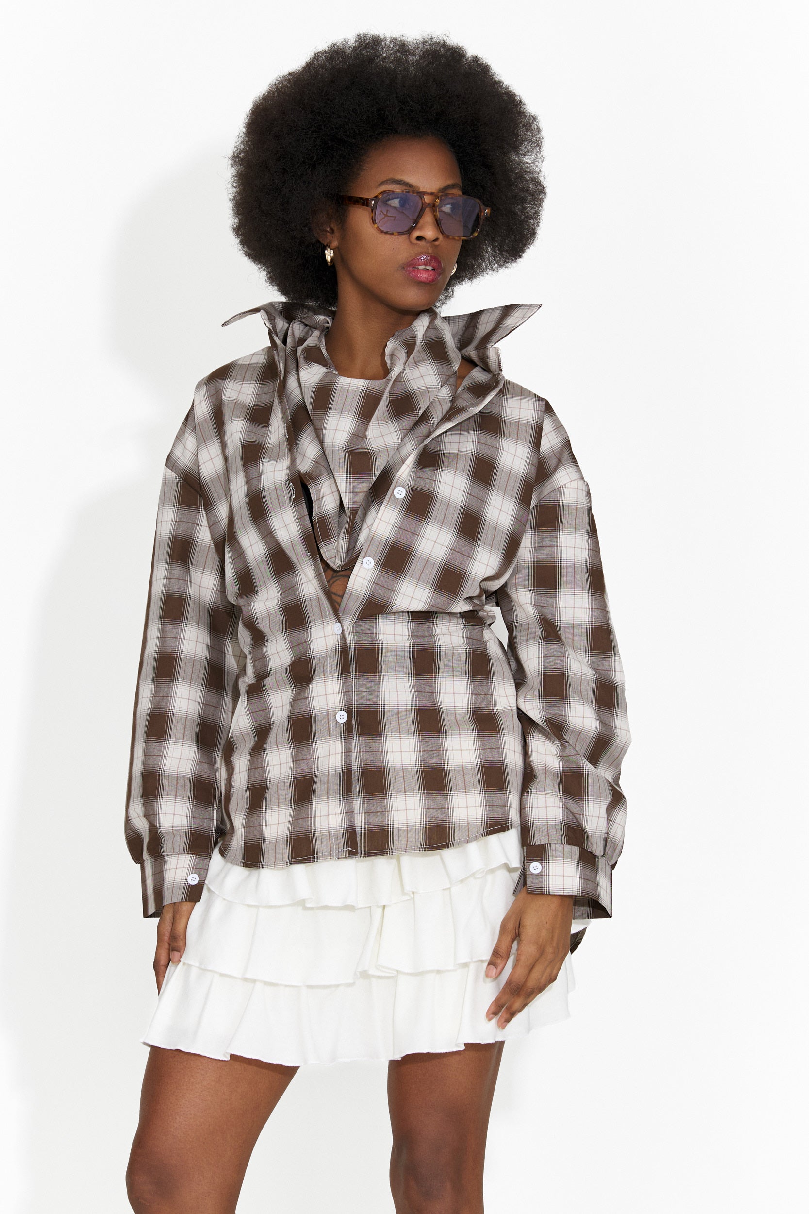 Дамска ежедневна кафява риза Jomelia Bogas