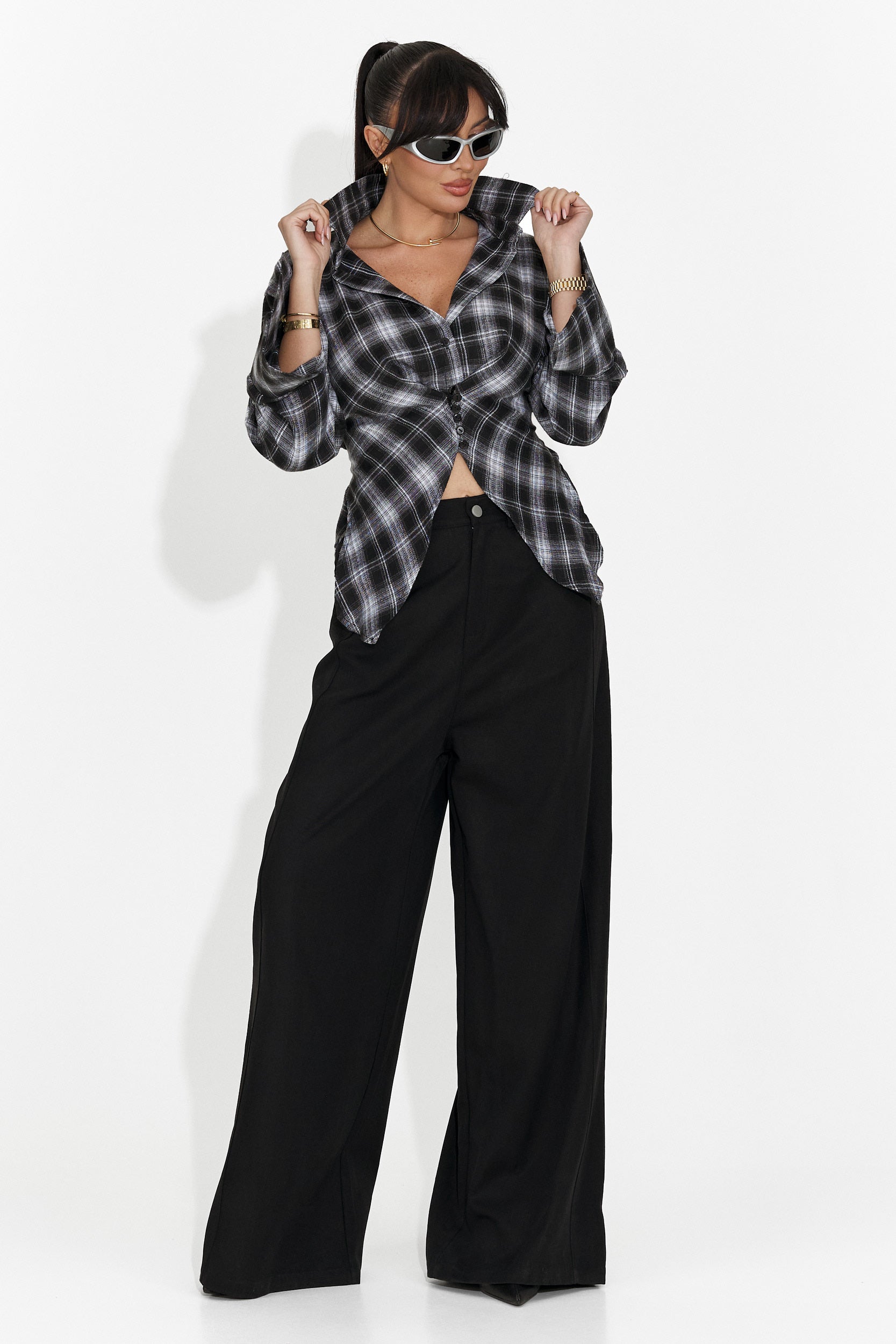 Дамска ежедневна черна риза Laurina Bogas