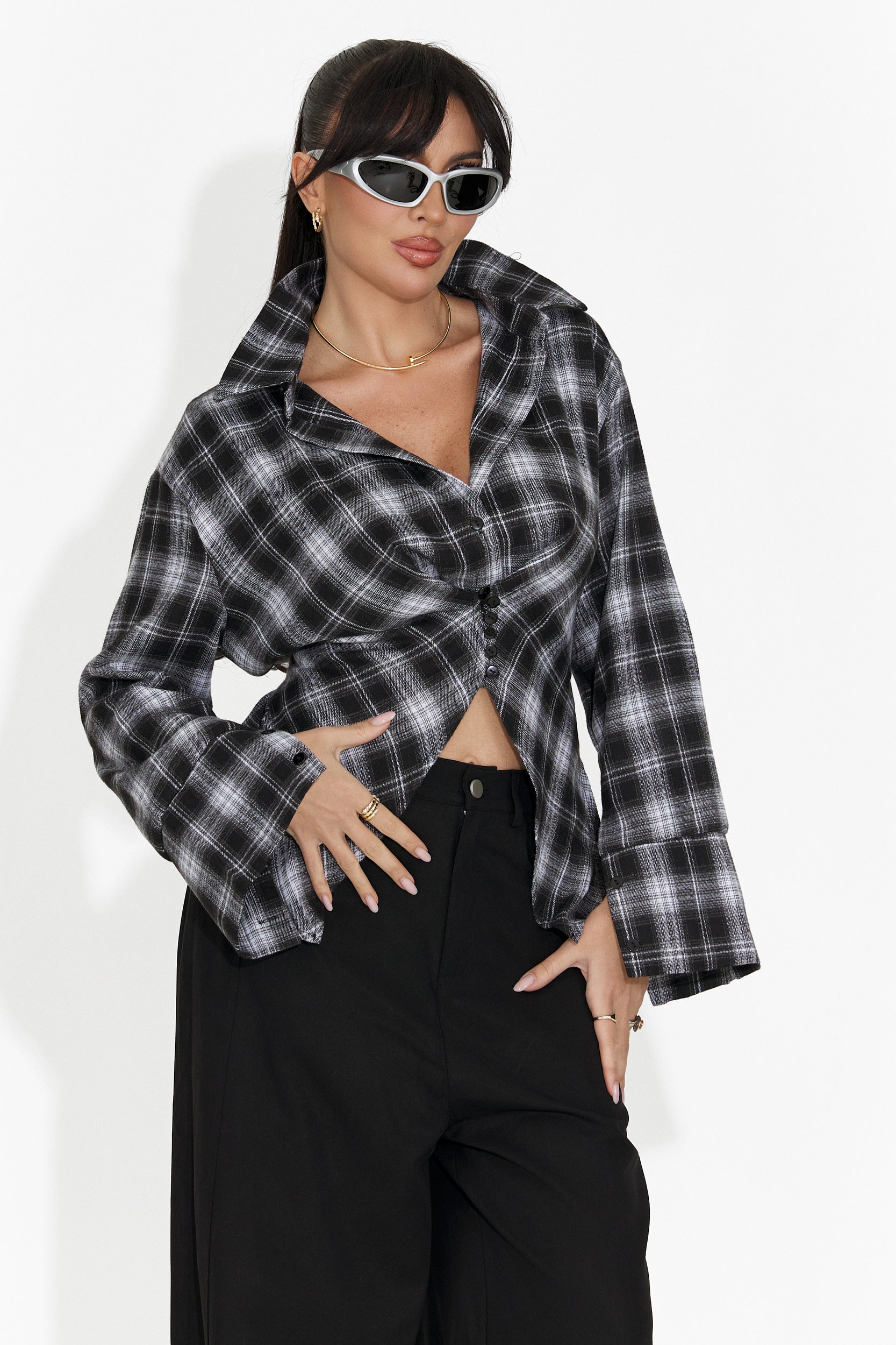 Дамска ежедневна черна риза Laurina Bogas