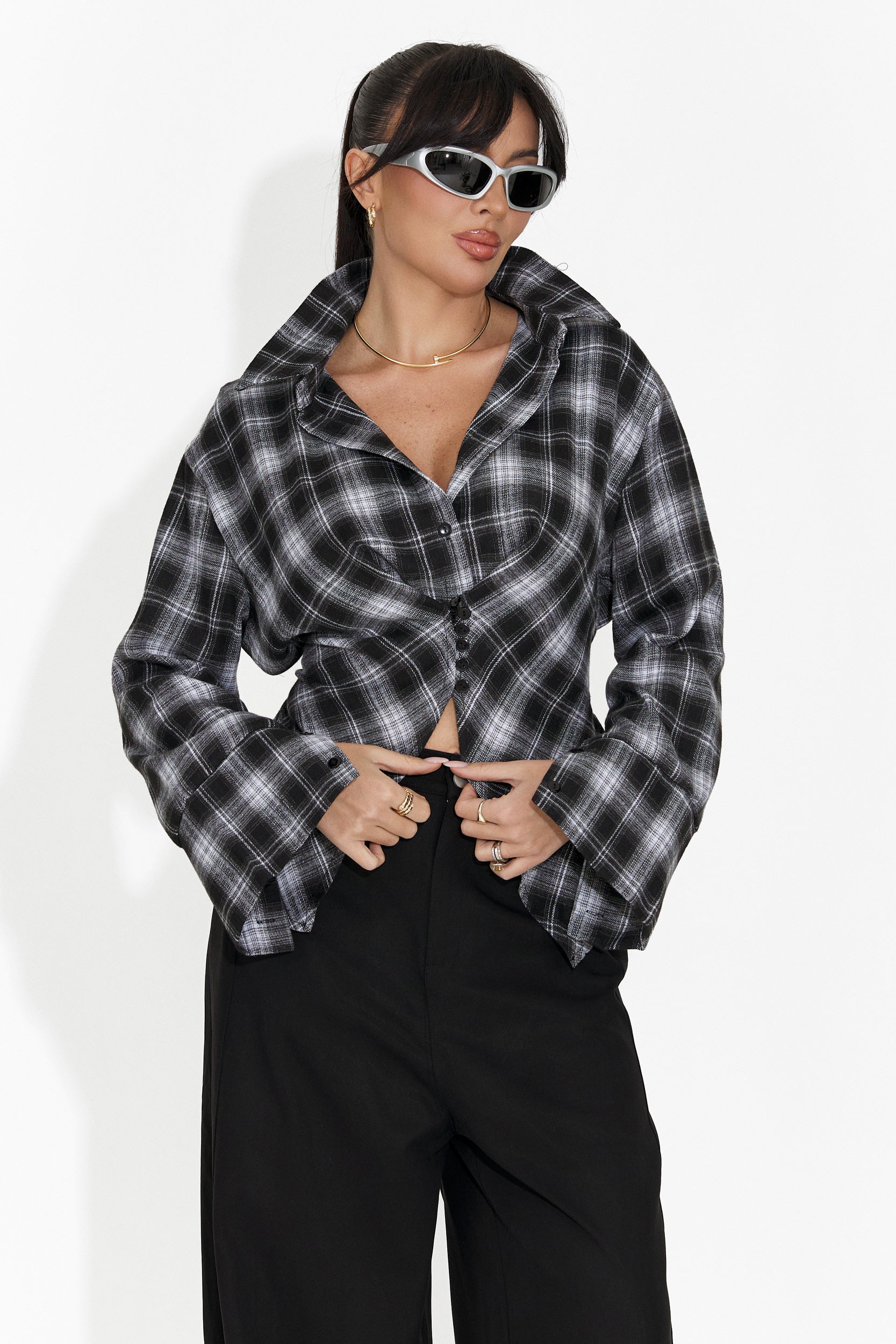 Дамска ежедневна черна риза Laurina Bogas