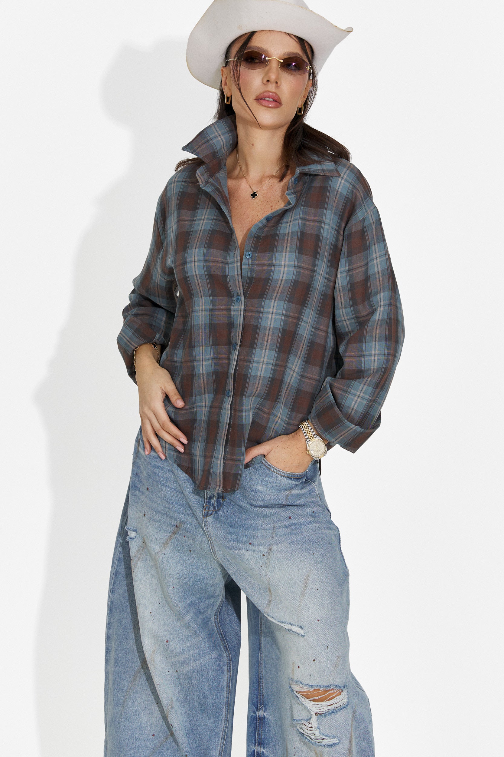 Camasa dama casual turcoaz Barcely Bogas