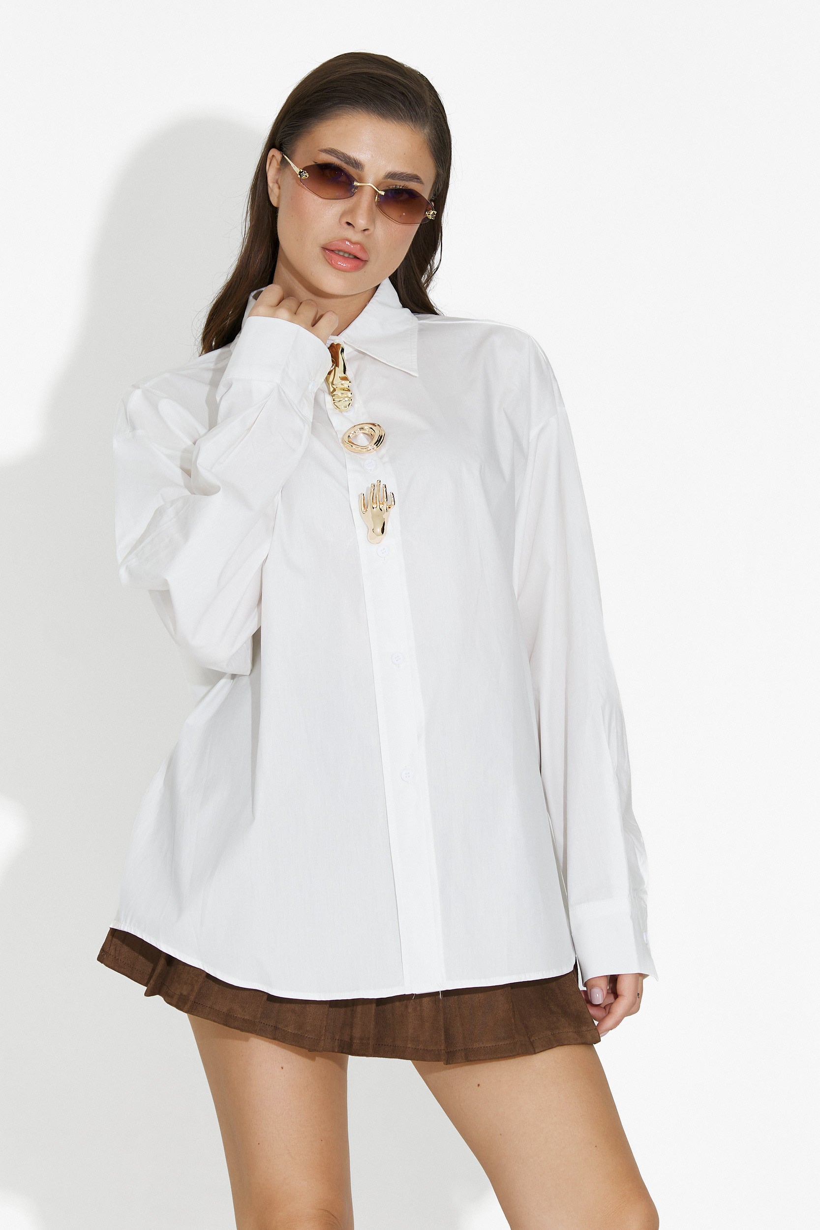 Елегантна дамска бяла риза Feyora Bogas