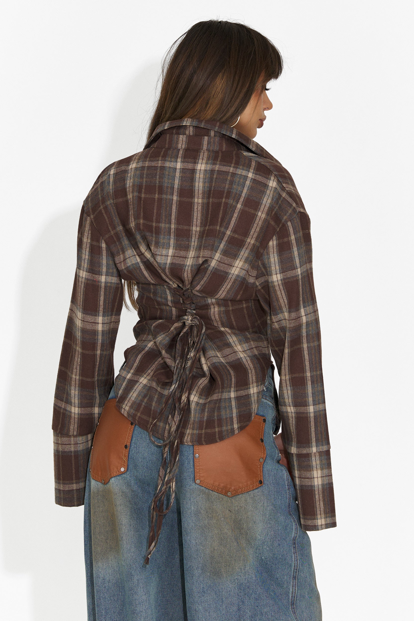 Елегантна дамска риза кафява Hermiona Bogas