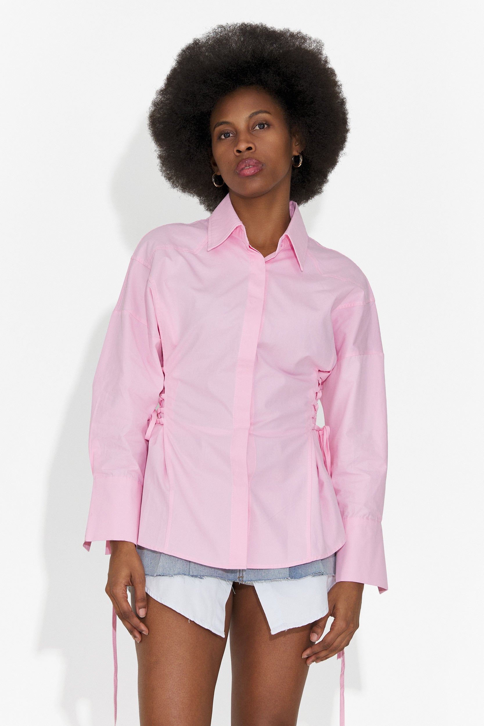 Елегантна дамска риза розова Sivelia Bogas