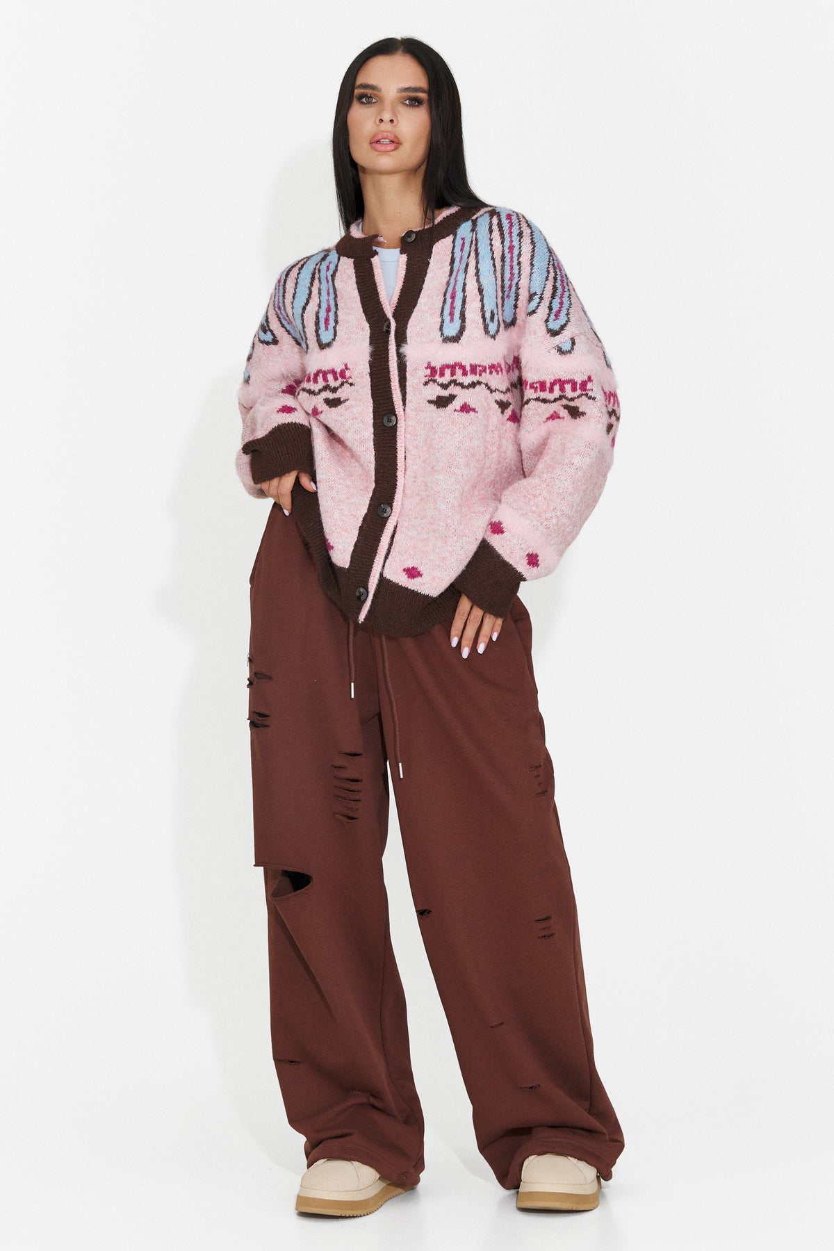 Cardigan casual roz Crsioela Bogas