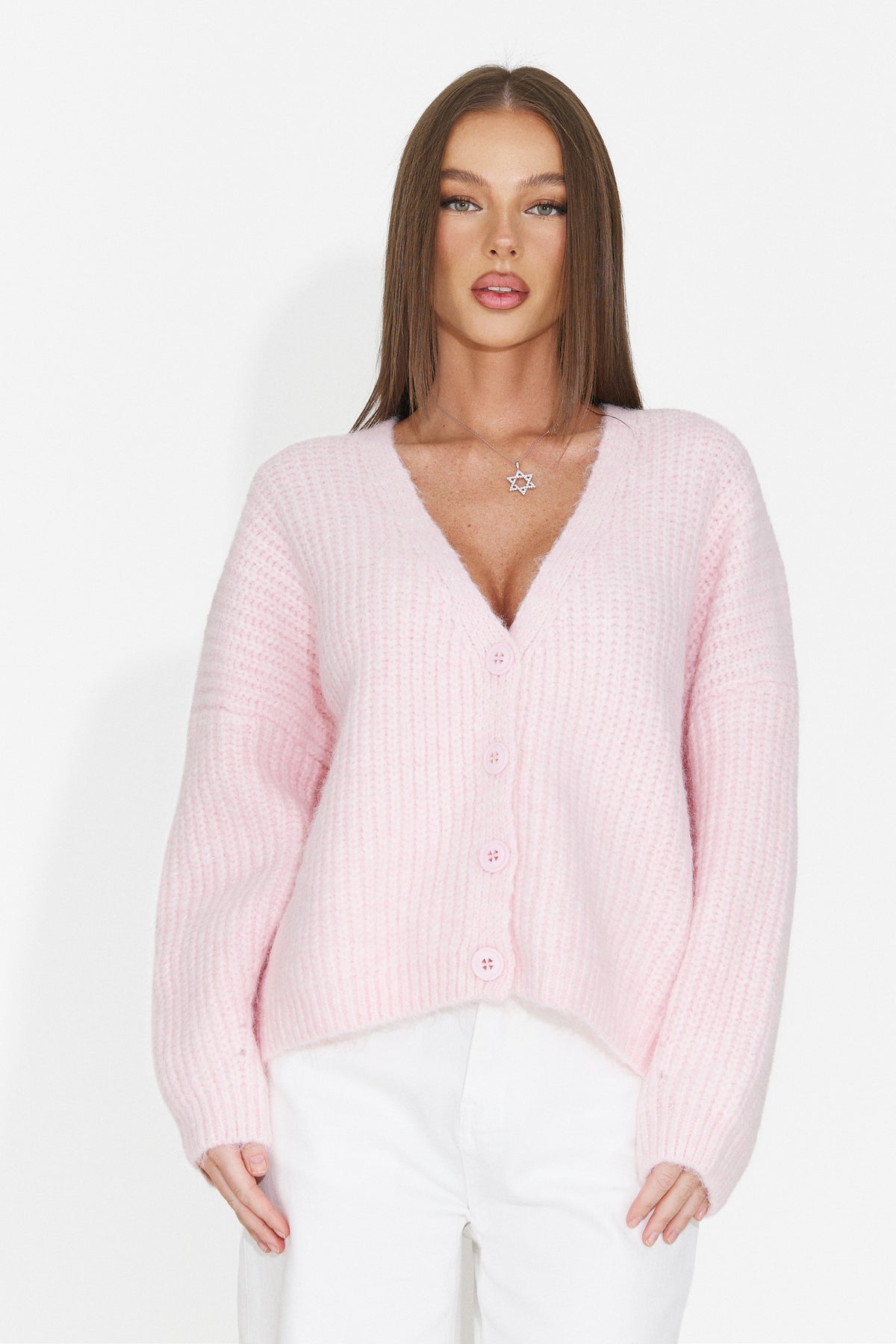 Cardigan casual roz Dyroliara Bogas