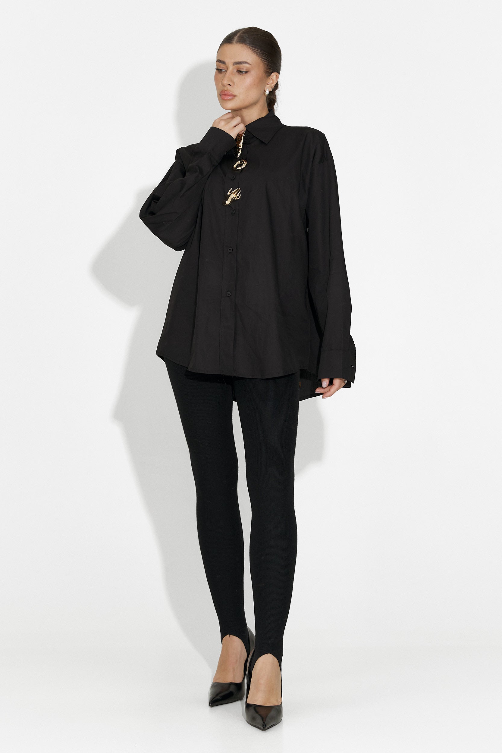 Дамски черни кежуал клинове от Aurisel Bogas