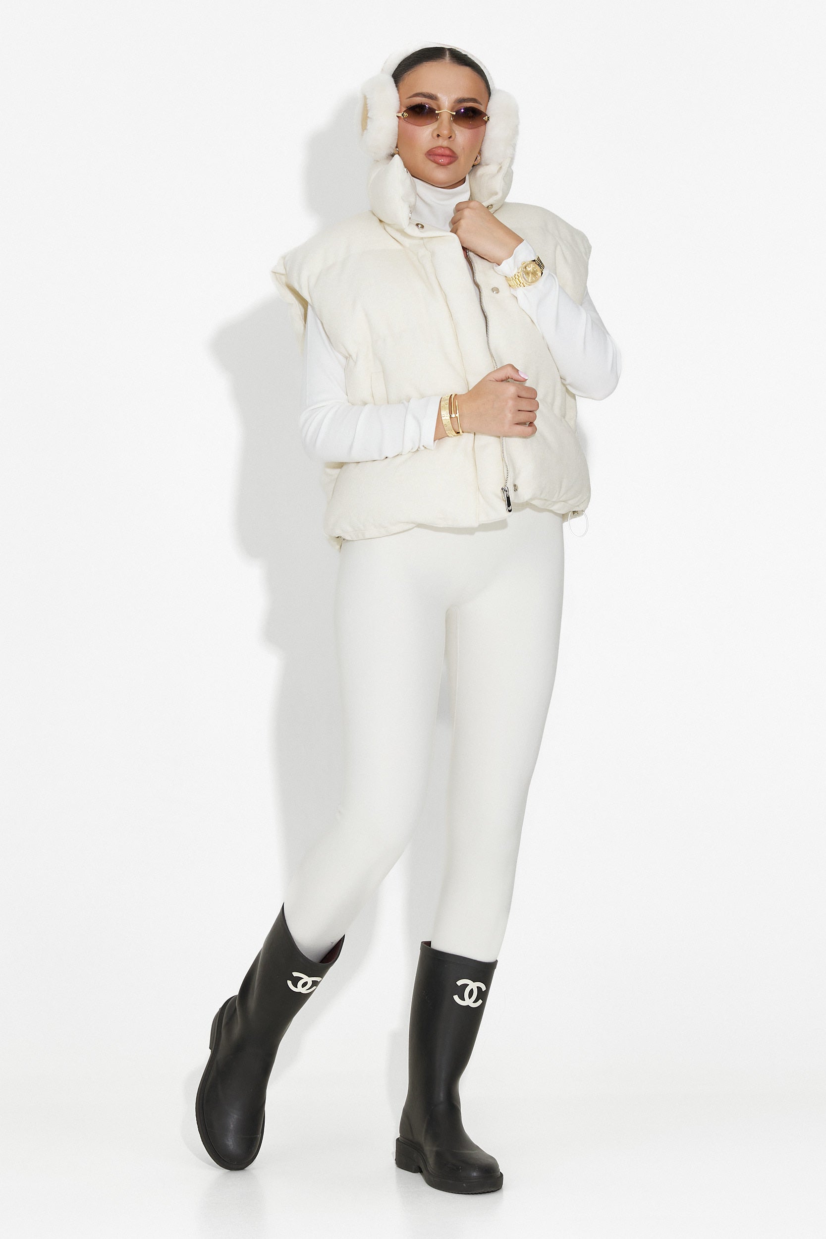 Топли компресивни клинове в бежово Michelina Bogas