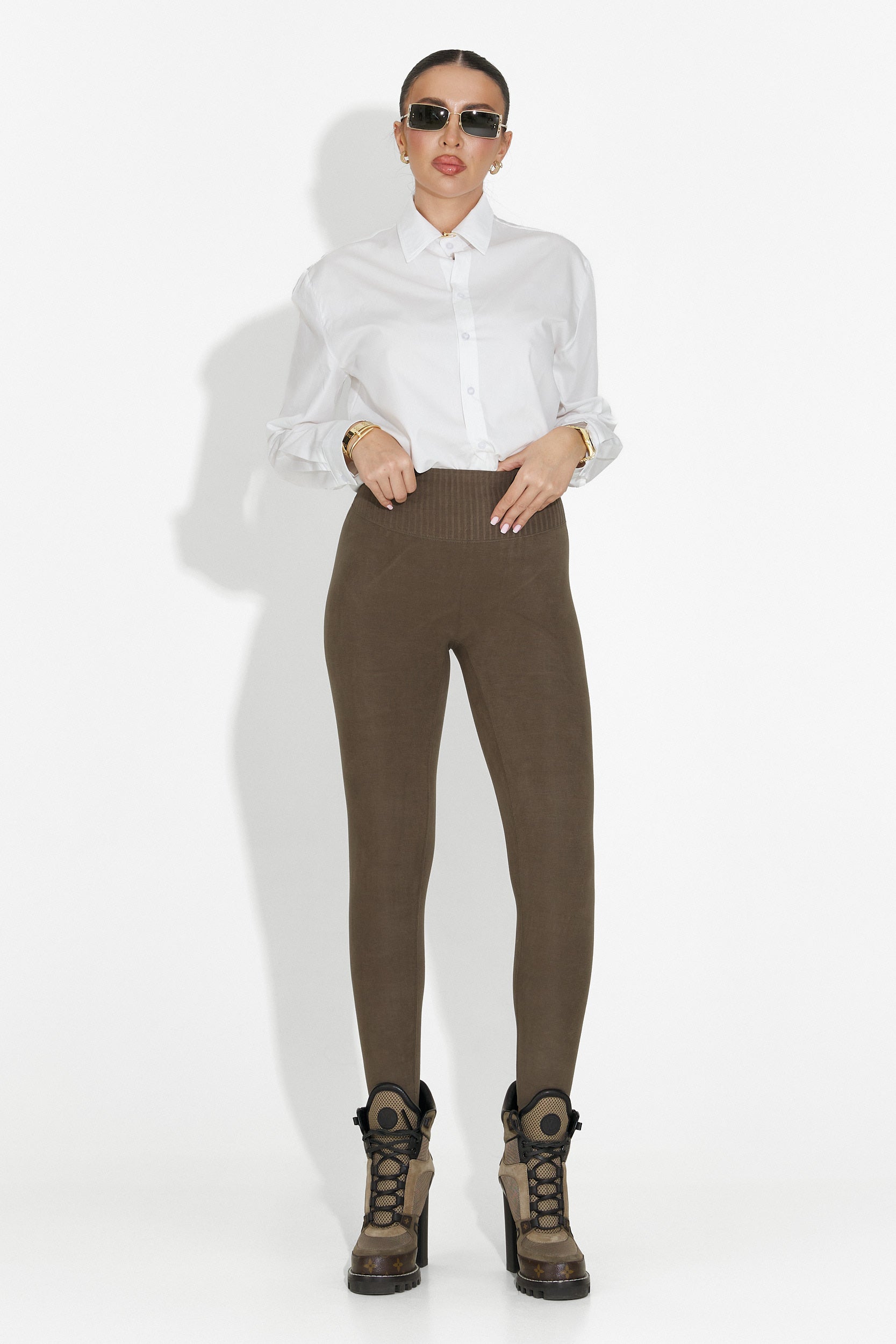 Топли компресивни клинове в цвят каки Michelina Bogas