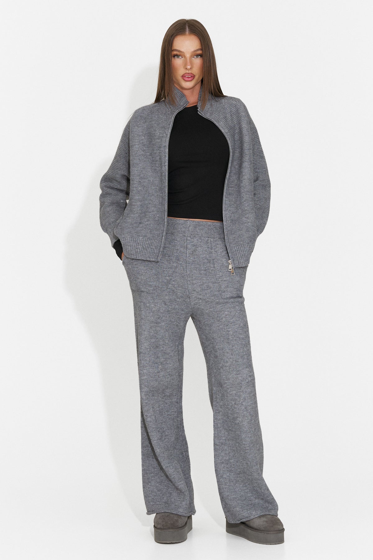 Compleu casual gri Ceneveva Bogas