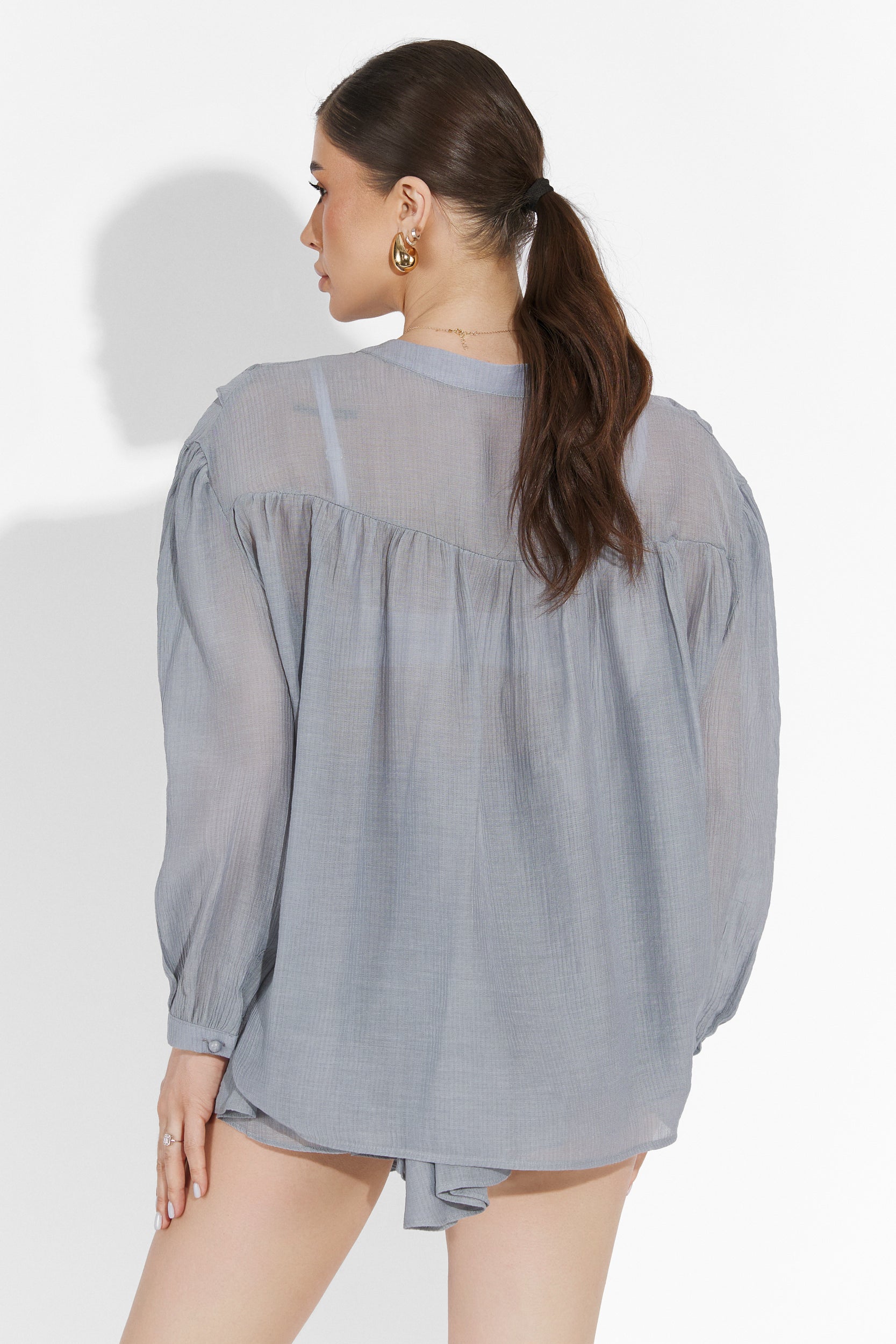 Compleu cu fusta pantalon gri Zingy Bogas