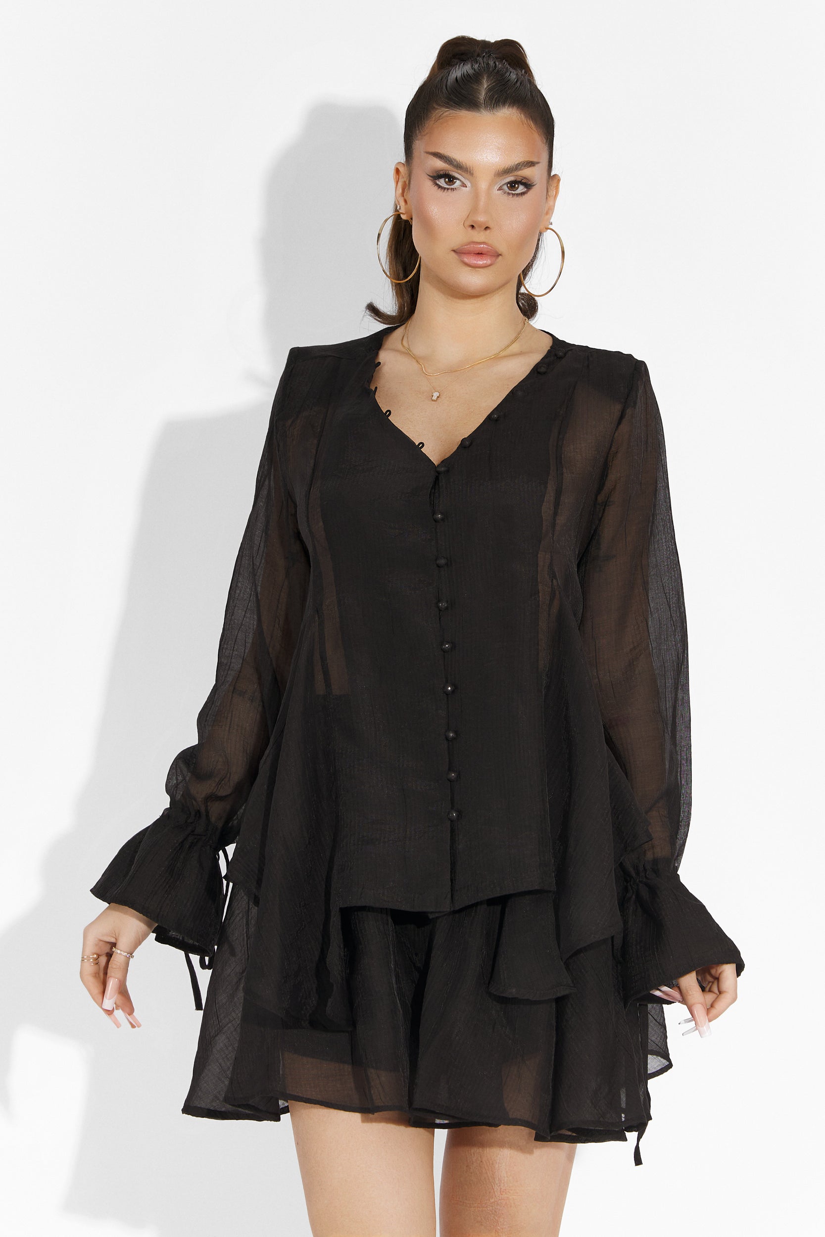 Compleu cu fusta pantalon negru Sabryna Bogas