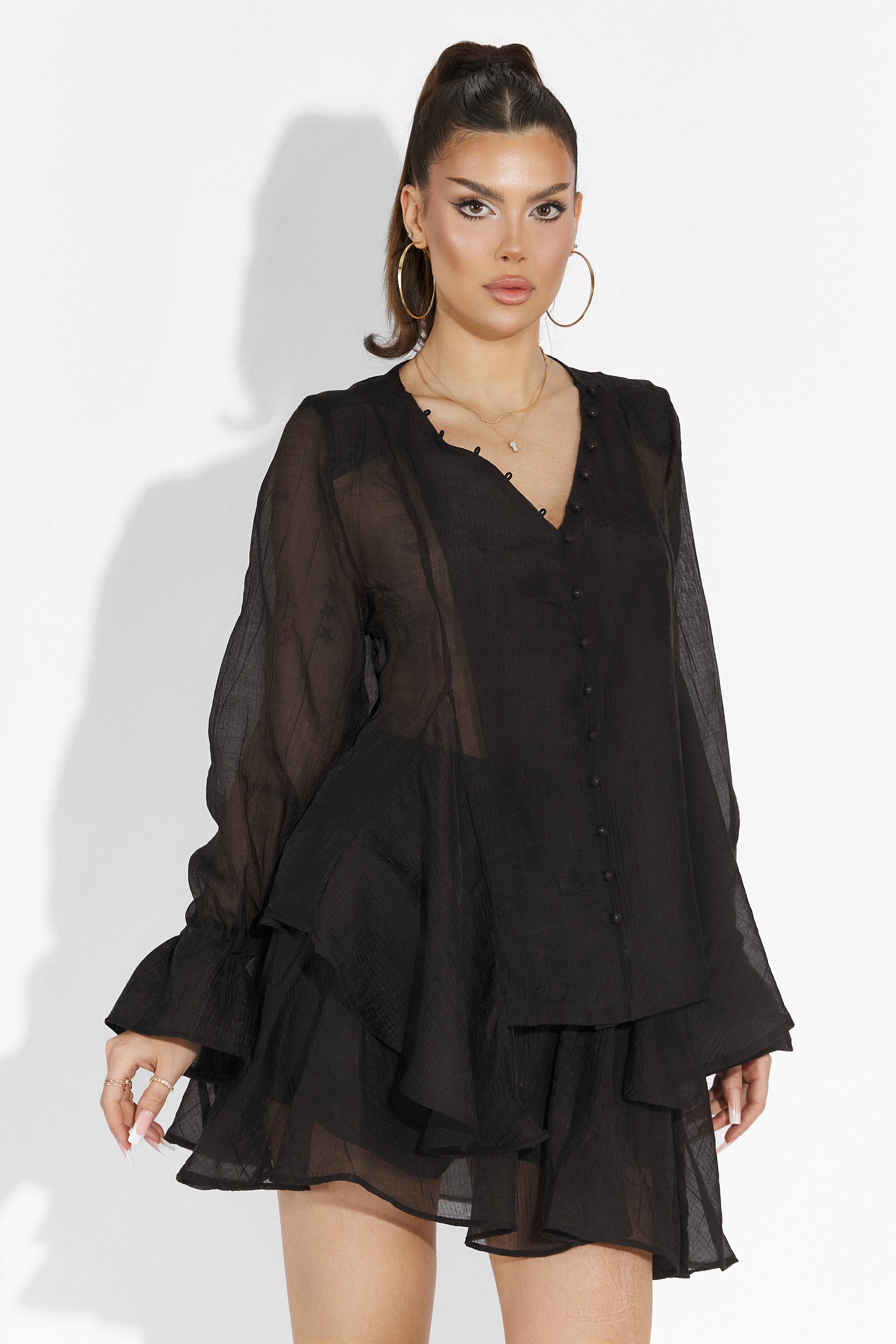 Compleu cu fusta pantalon negru Sabryna Bogas