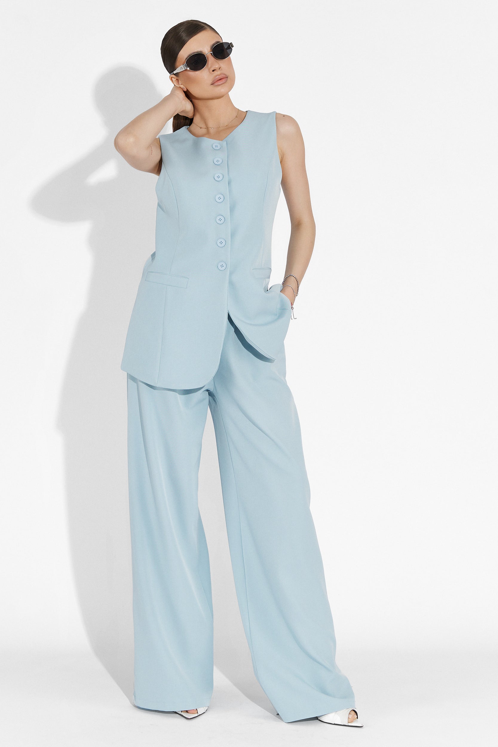 Compleu cu pantaloni lungi bleu Pepers Bogas