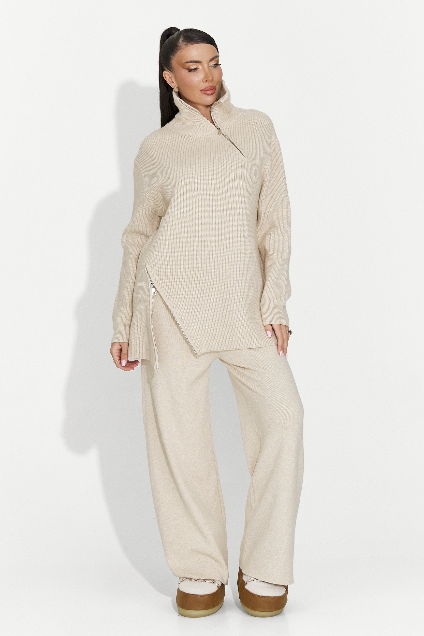 Дамски комплект ежедневен бежов Arliena Bogas