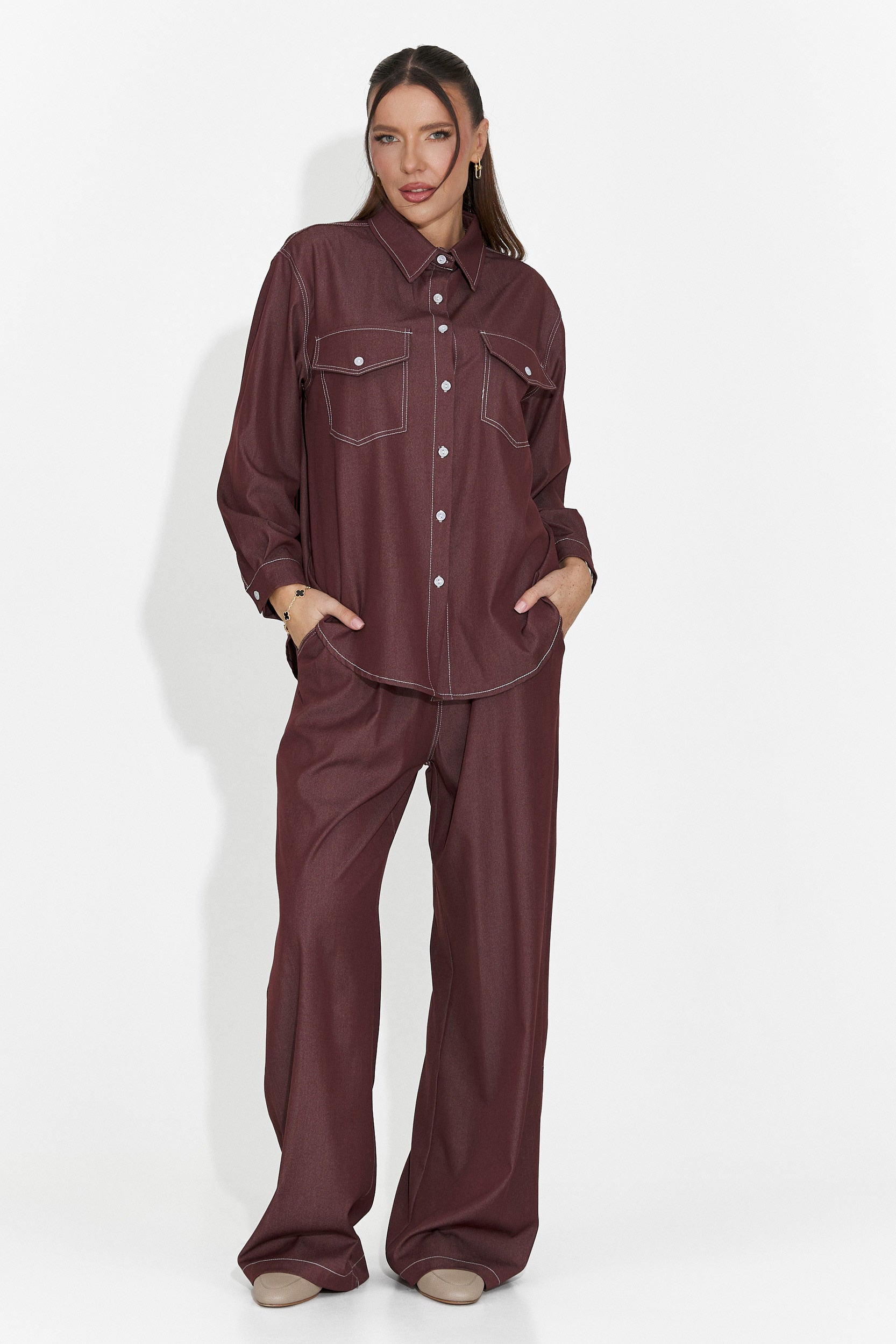 Дамски комплект ежедневен бордо Zunaira Bogas