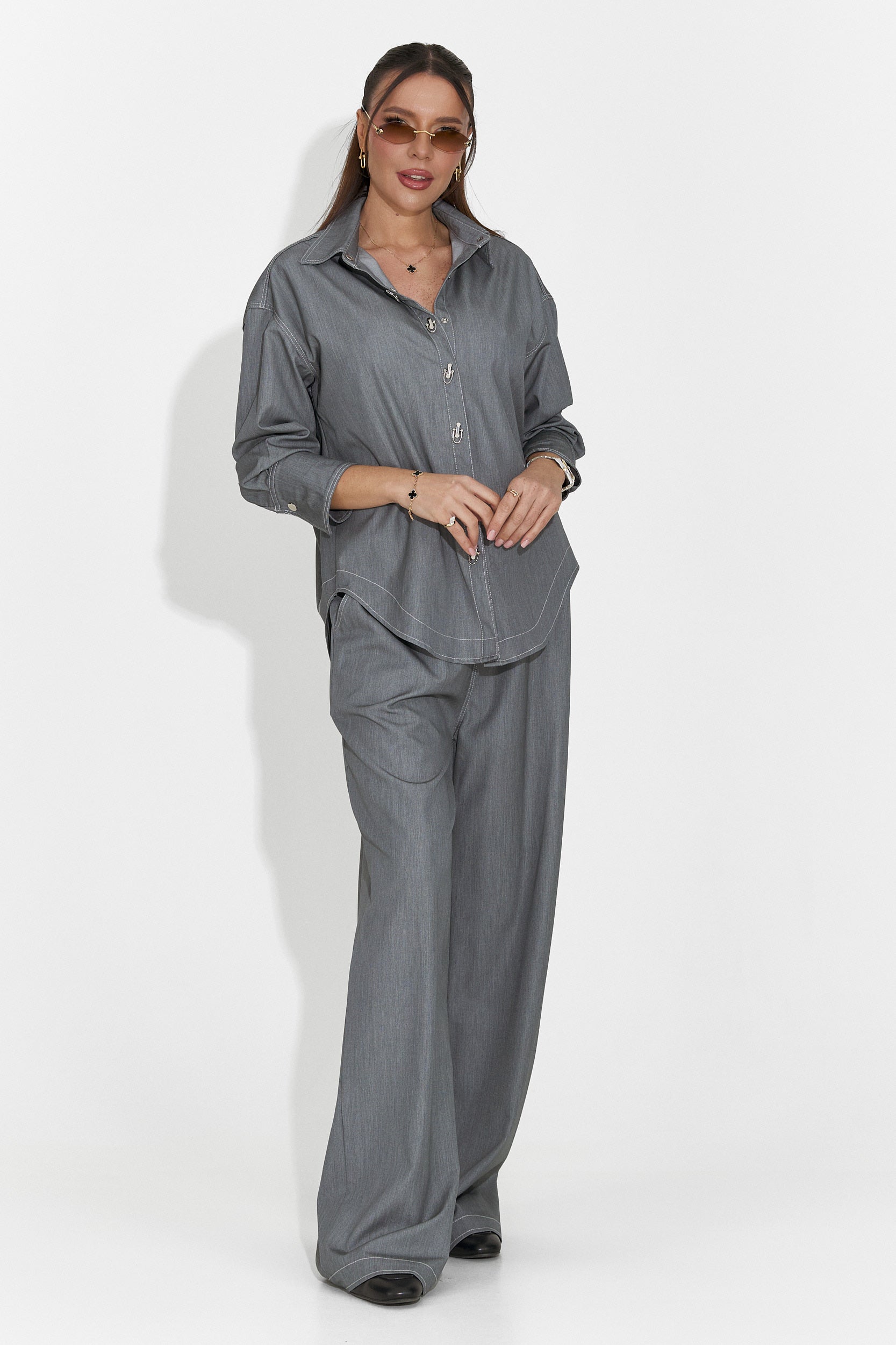 Дамски ежедневен комплект в сиво Elisio Bogas