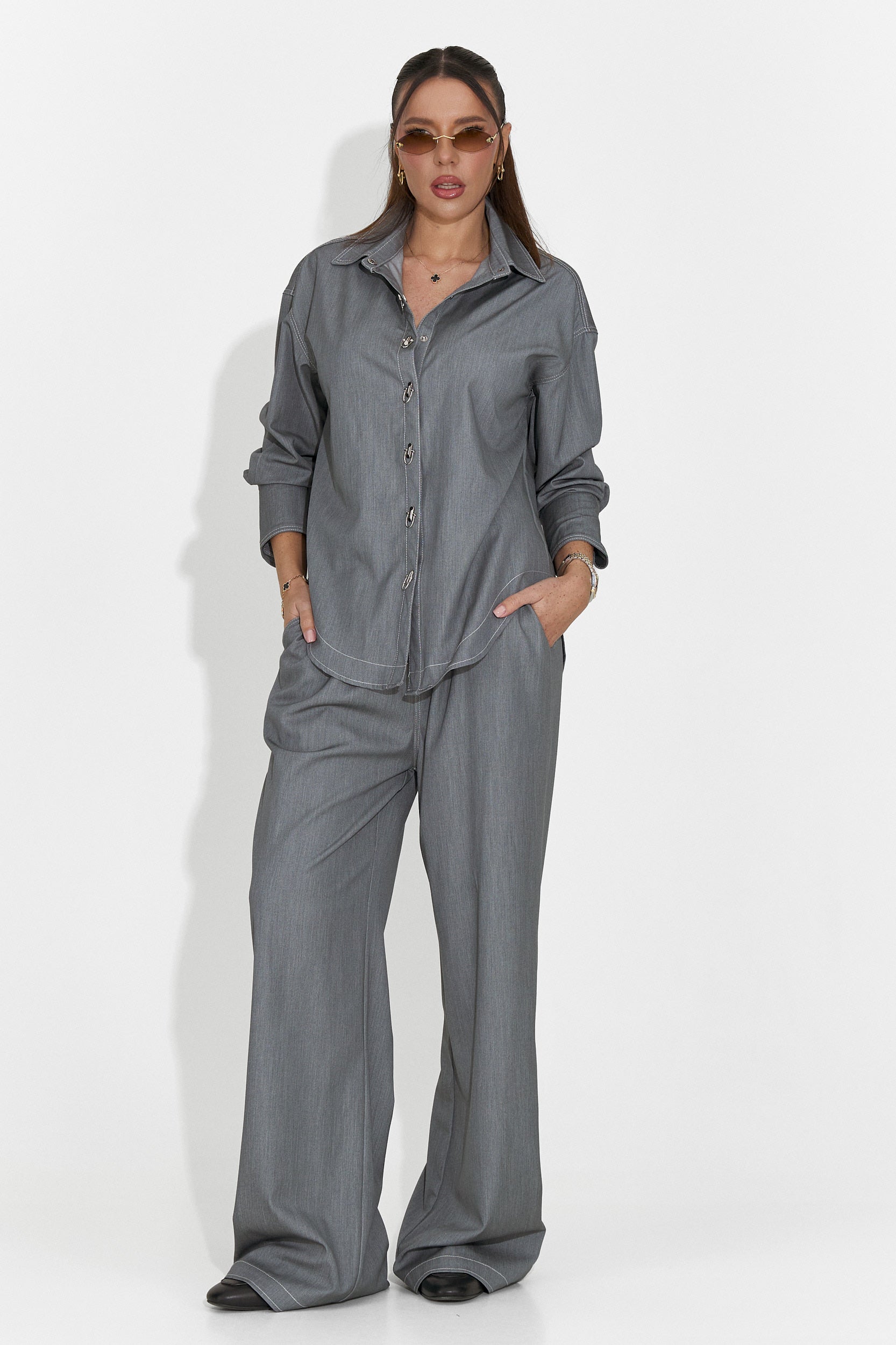 Дамски ежедневен комплект в сиво Elisio Bogas