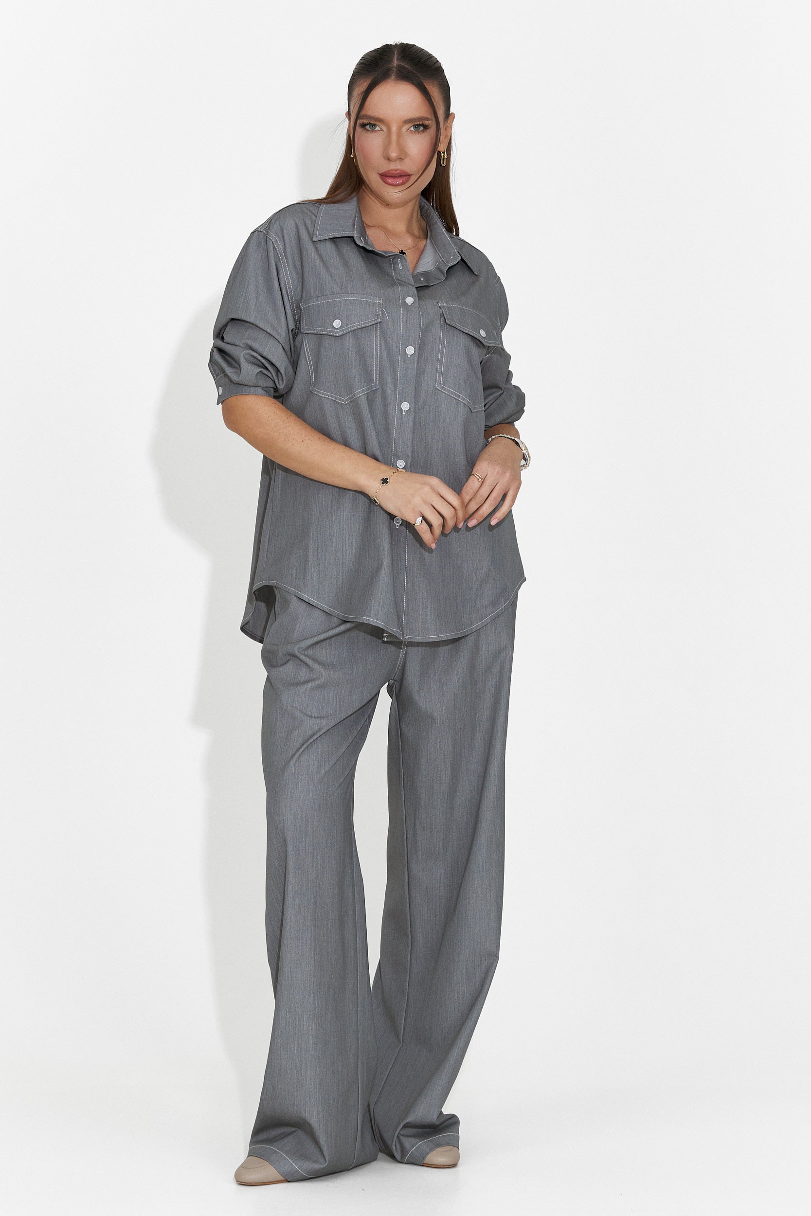 Сив дамски ежедневен комплект Zunaira Bogas